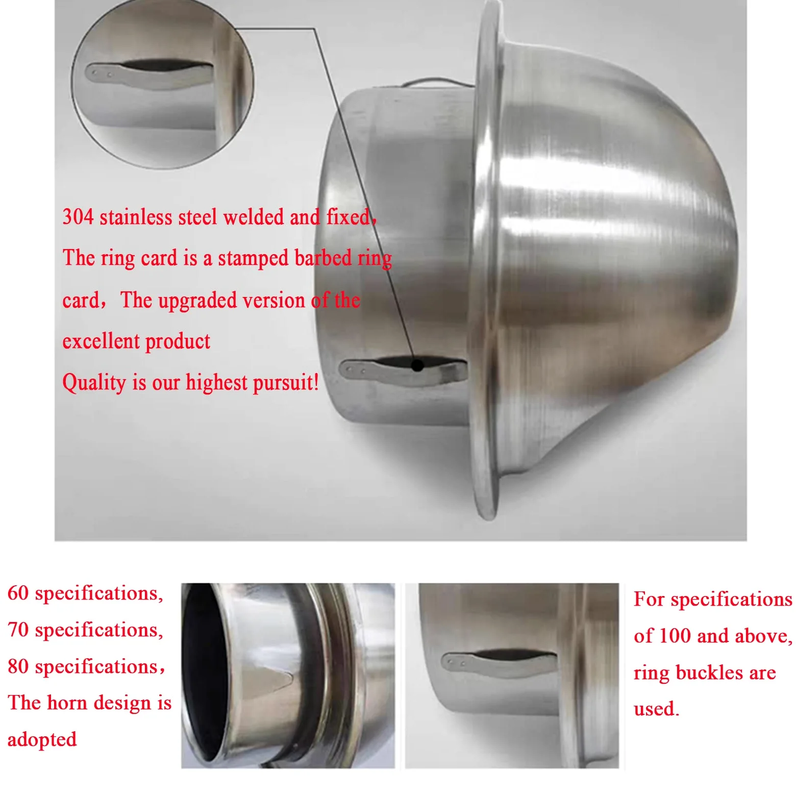 Griglia Ventilazione Rotonda,Condotto di Ventilazione a Parete Rotonda,Toro Tondo Esterno Acciaio Inox,Adatto per Tubi di Scarico dell'essiccatore,Tubi Flessibili,300mm/11.81in