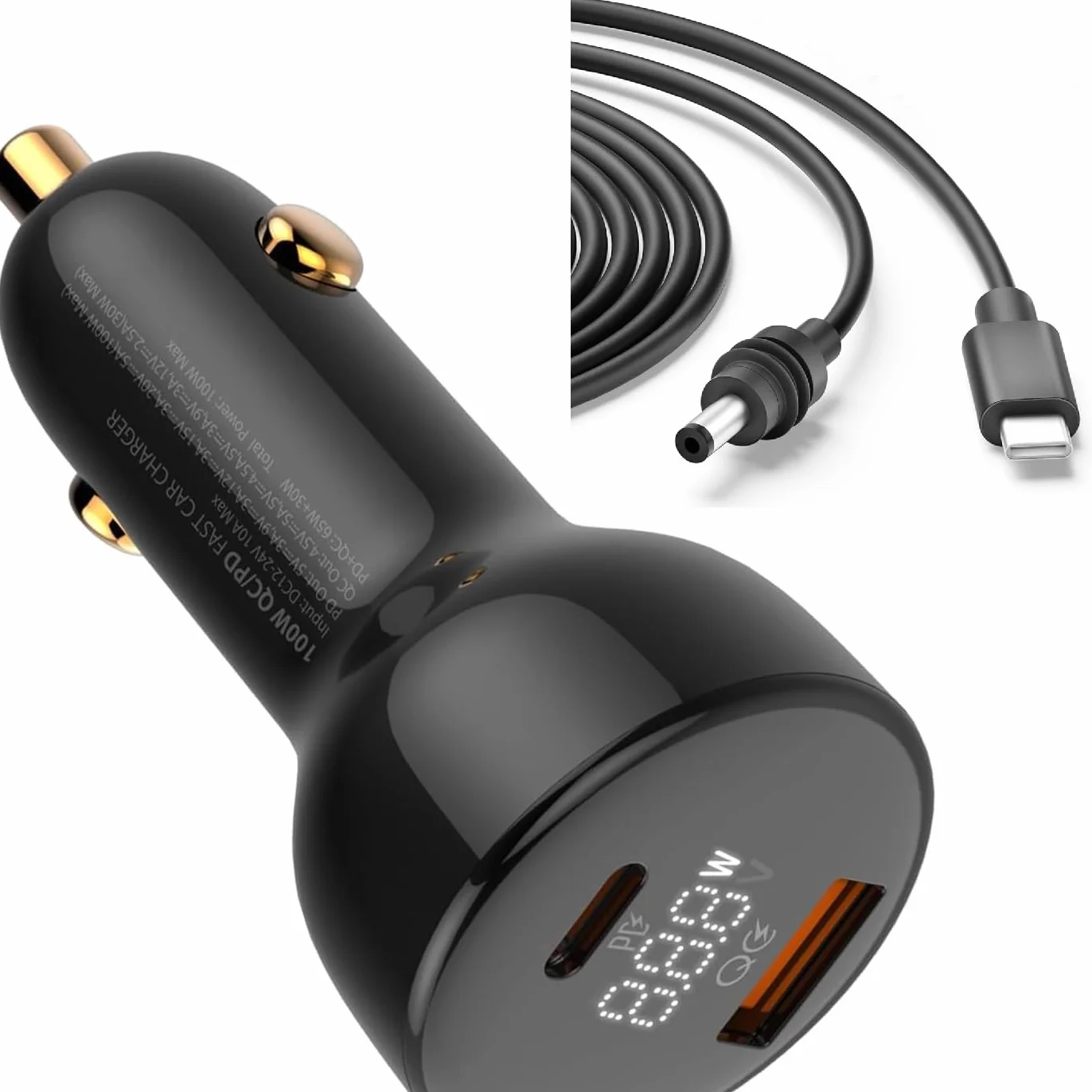 100W USB C caricabatteria da auto adattatore per kit Starlink Mini, alimentazione PD cavo accendisigari DC da 12V 24V per Starlink Mini Dish USB A per la ricarica del telefono