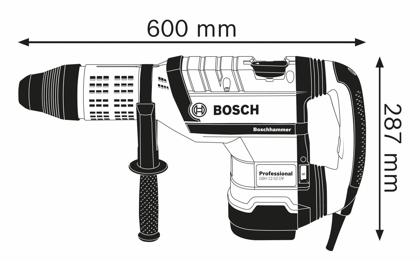 Bosch Professional GBH 12-52 DV System Martello perforatore 1700 W
