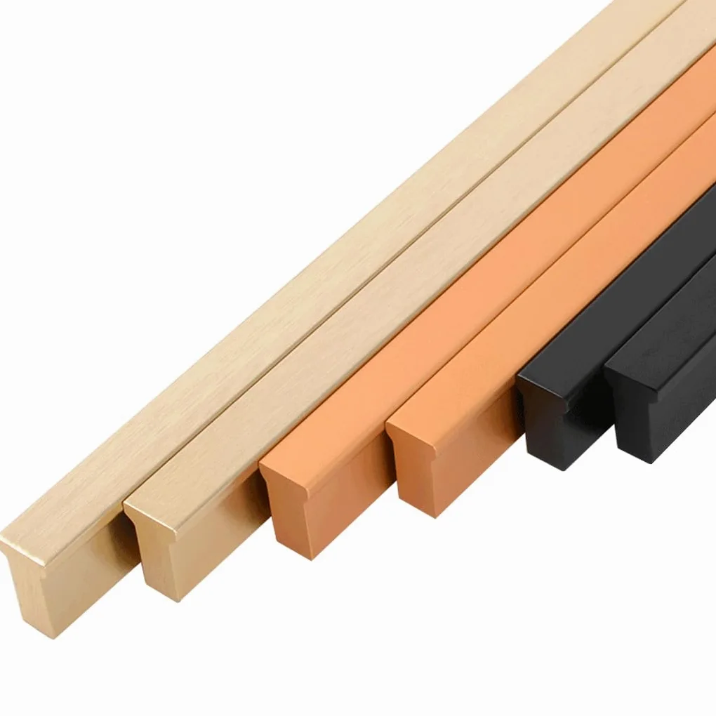 4 maniglie per mobili, maniglie in lega di alluminio, 600 mm, per armadio, porta, cassetti, colore nero