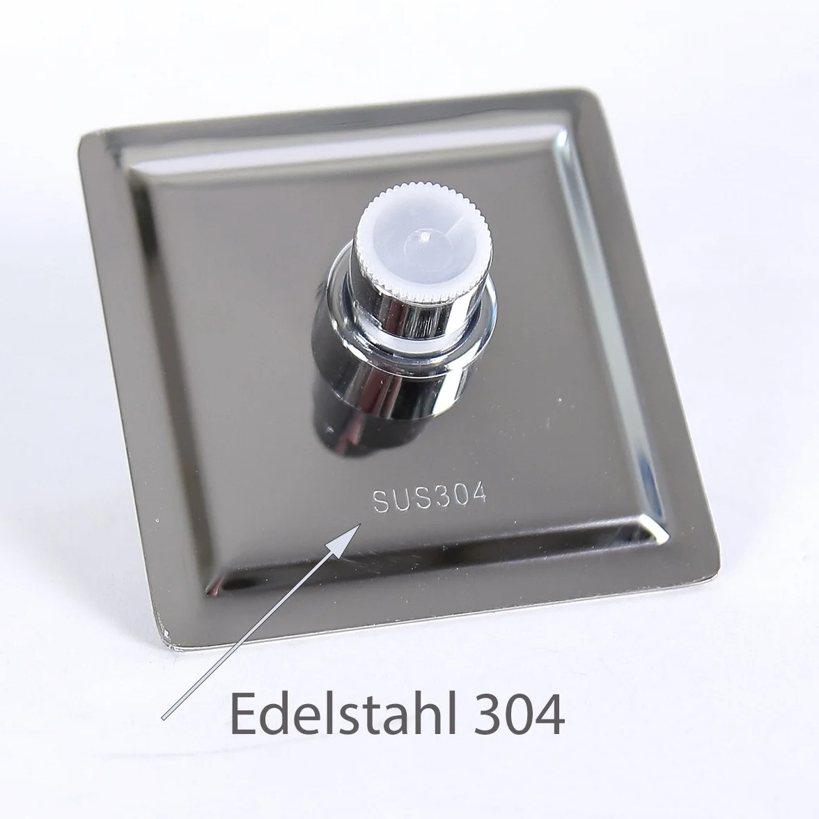 Doccia a pioggia rettangolare 10x10 cm 36 ugelli anticalcare acciaio inox cromato lucido 1 regolazione