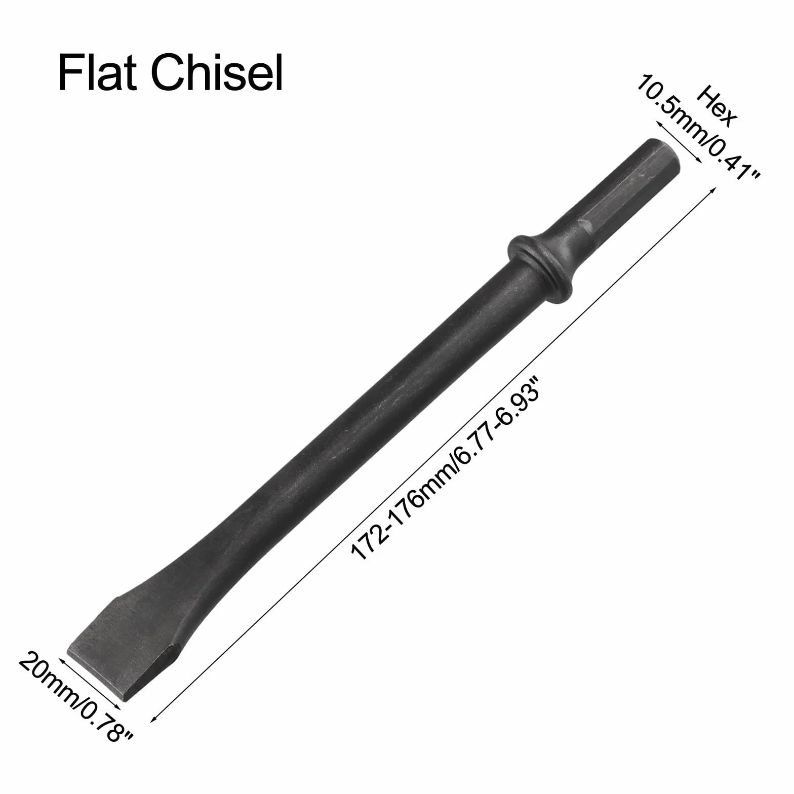 Scalpello per martello pneumatico 175 mm acciaio codolo esagonale rimozione piastrelle bulloni