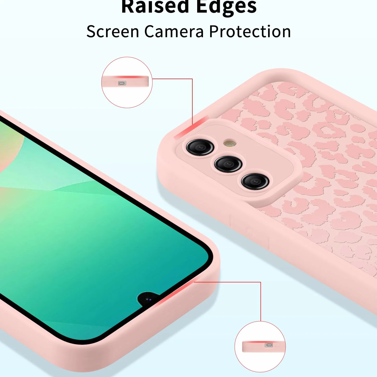 ZhuoFan Cover per Samsung Galaxy A26 5G 6,64”, Aesthetic Leopardata Motivo Custodia Rosa Opaca Ultra Morbida Sottile Leggera Silicone Antiurto AntiGraffio TPU Bumper Protettiva Case, 03