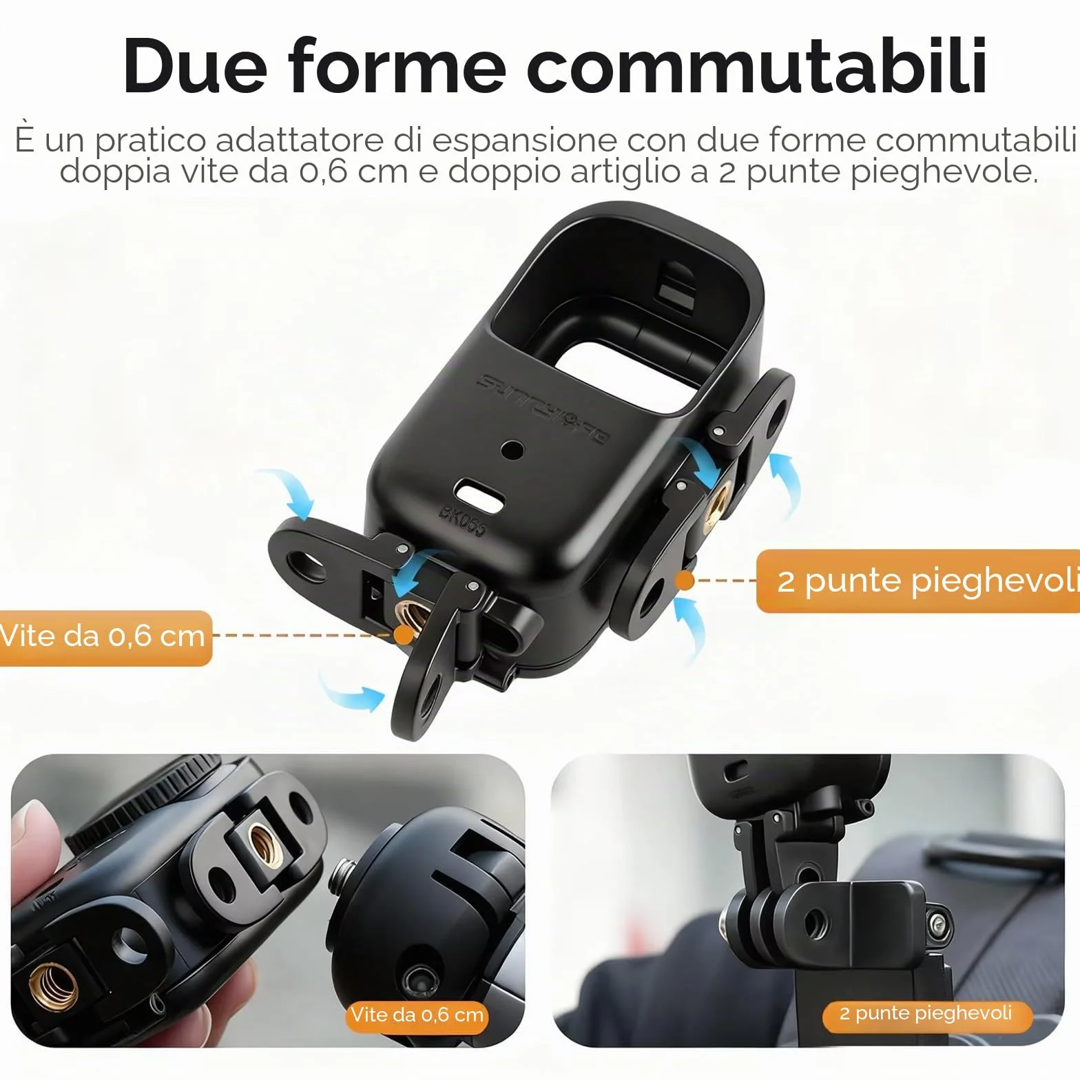Telaio protettivo Gabbia Plastica per DJI Osmo Nano, Verticale-Orizzontale Adattatore Supporto Espansione Staffa Accessori per DJI Osmo Nano per treppiede/bastone selfie/zaino bicicletta clip