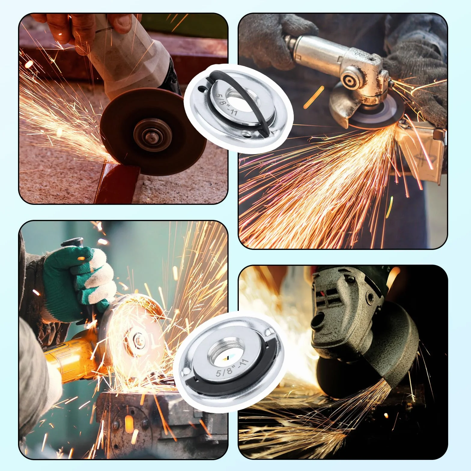 Dadi Flangiati 5/8"-11 per Smerigliatrice Angolare, Bloccaggio Rapido Metallo per Dischi da Taglio