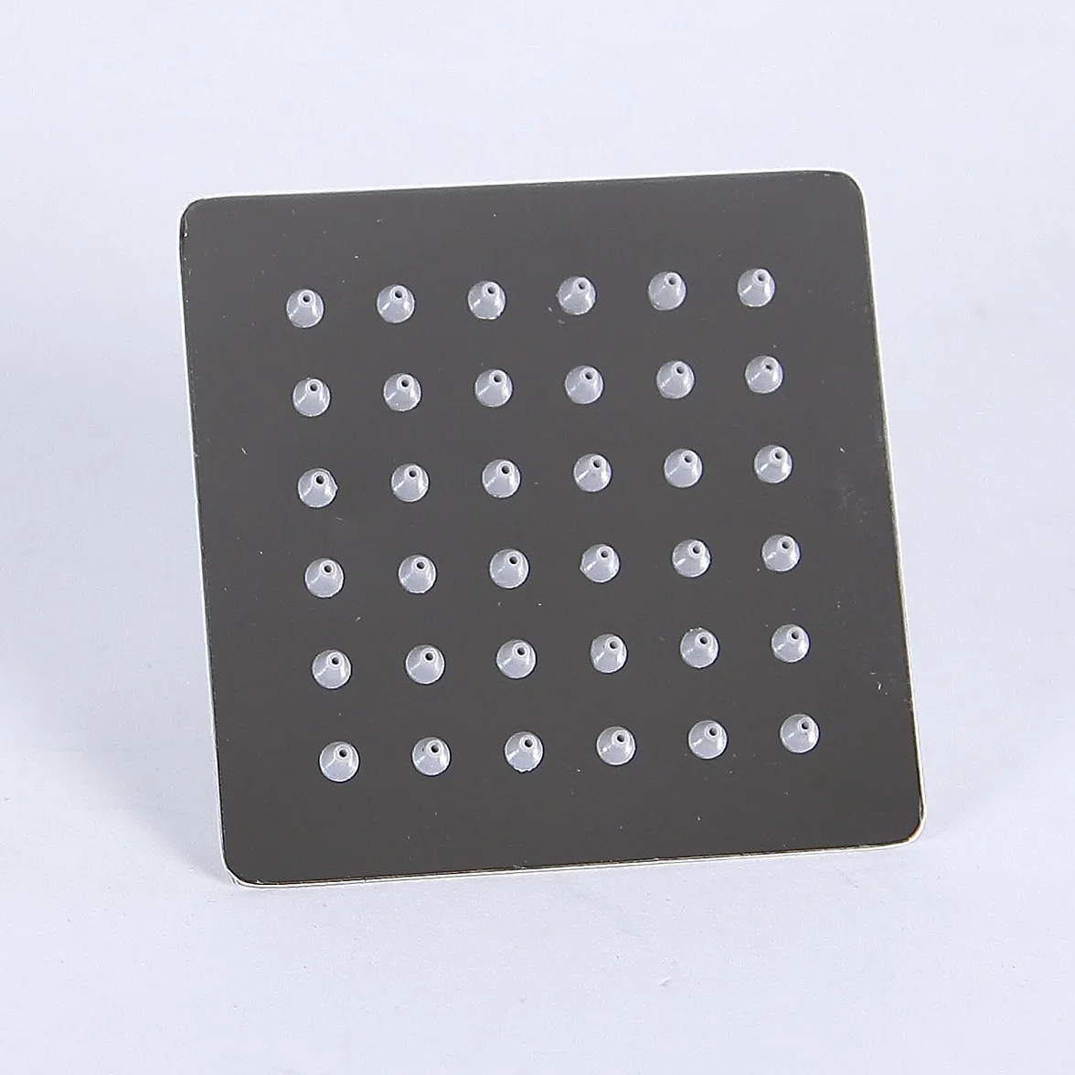 Doccia a pioggia rettangolare 10x10 cm 36 ugelli anticalcare acciaio inox cromato lucido 1 regolazione