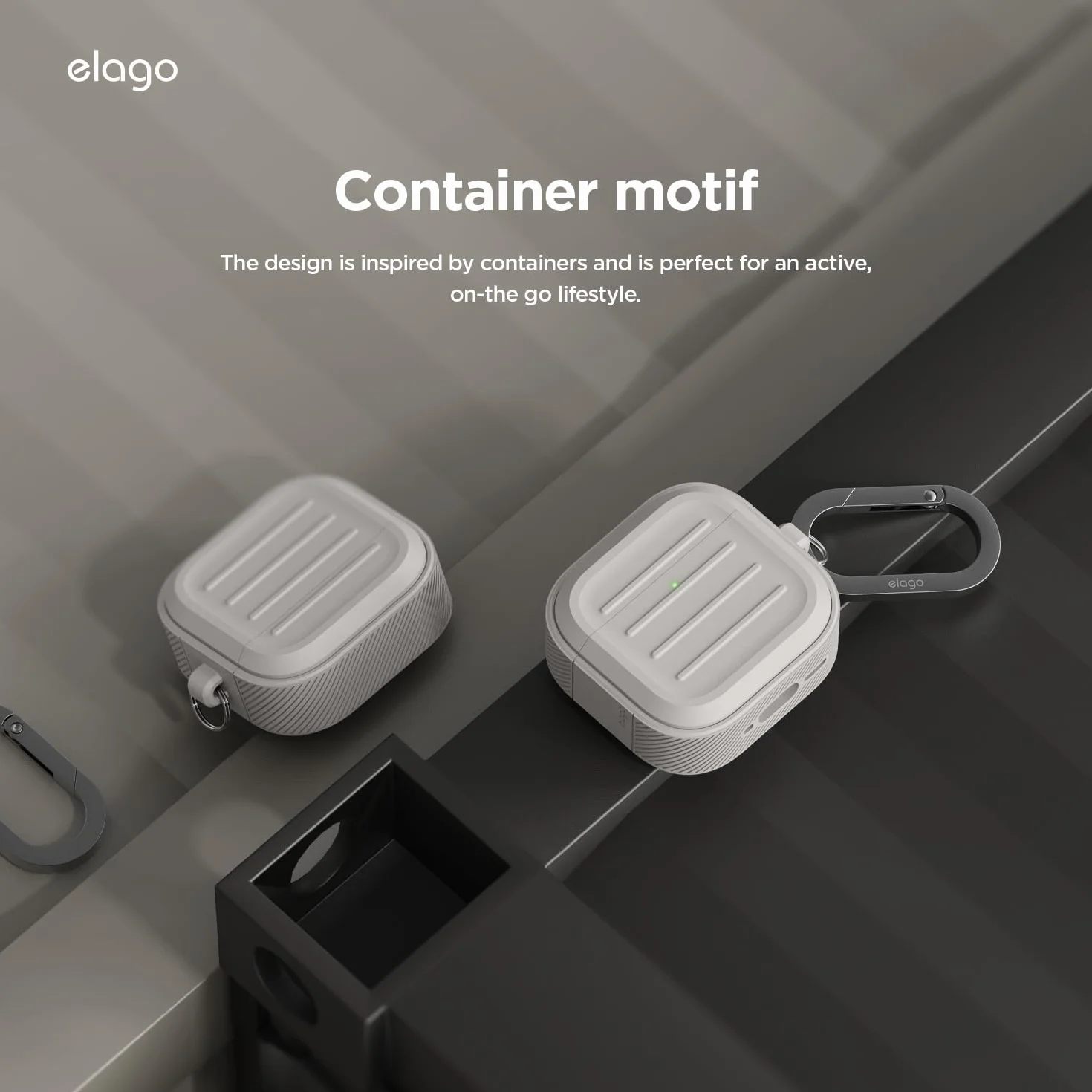 elago Armor Custodia Compatibile con la Custodia AirPods 4 - Compatibile con la Custodia AirPods 4, Moschettone Incluso, Supporta la Ricarica Wireless, Protezione Totale (Pietra)