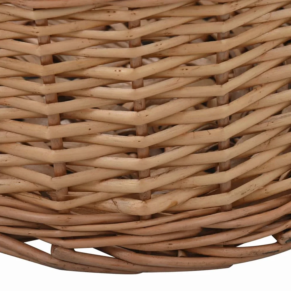Cesto per legna in vimini naturale con manici, 88 x 57 x 34 cm, per legna da ardere, conservazione e conservazione in soggiorno, camino, forno, terrazza e giardino