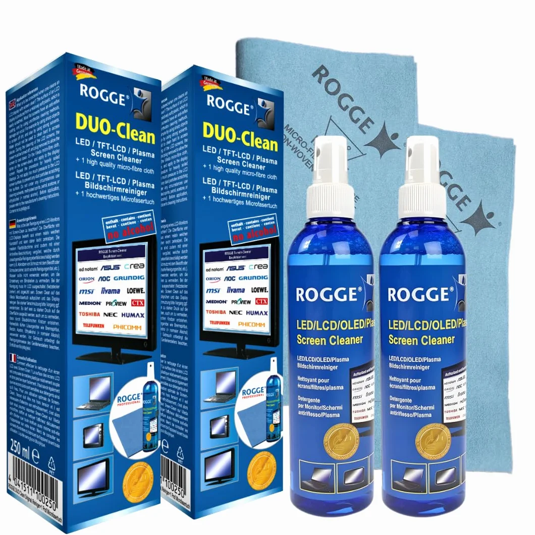 ROGGE DUO-Clean Original. LCD, TFT, LED TV Touch Screen + Plasma Cleaner incl. Microfiber Wipes 38x40cm.The Original since 1998.
