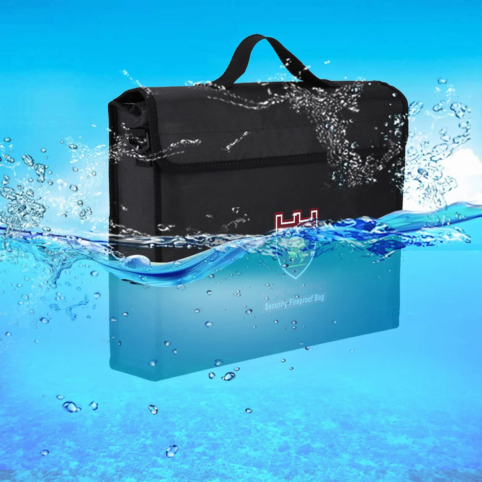 Borsa ignifuga con doppio rivestimento in alluminio e tessuto di vetro per batterie Lipo, documenti e denaro (38 * 28 * 7,5 CM)