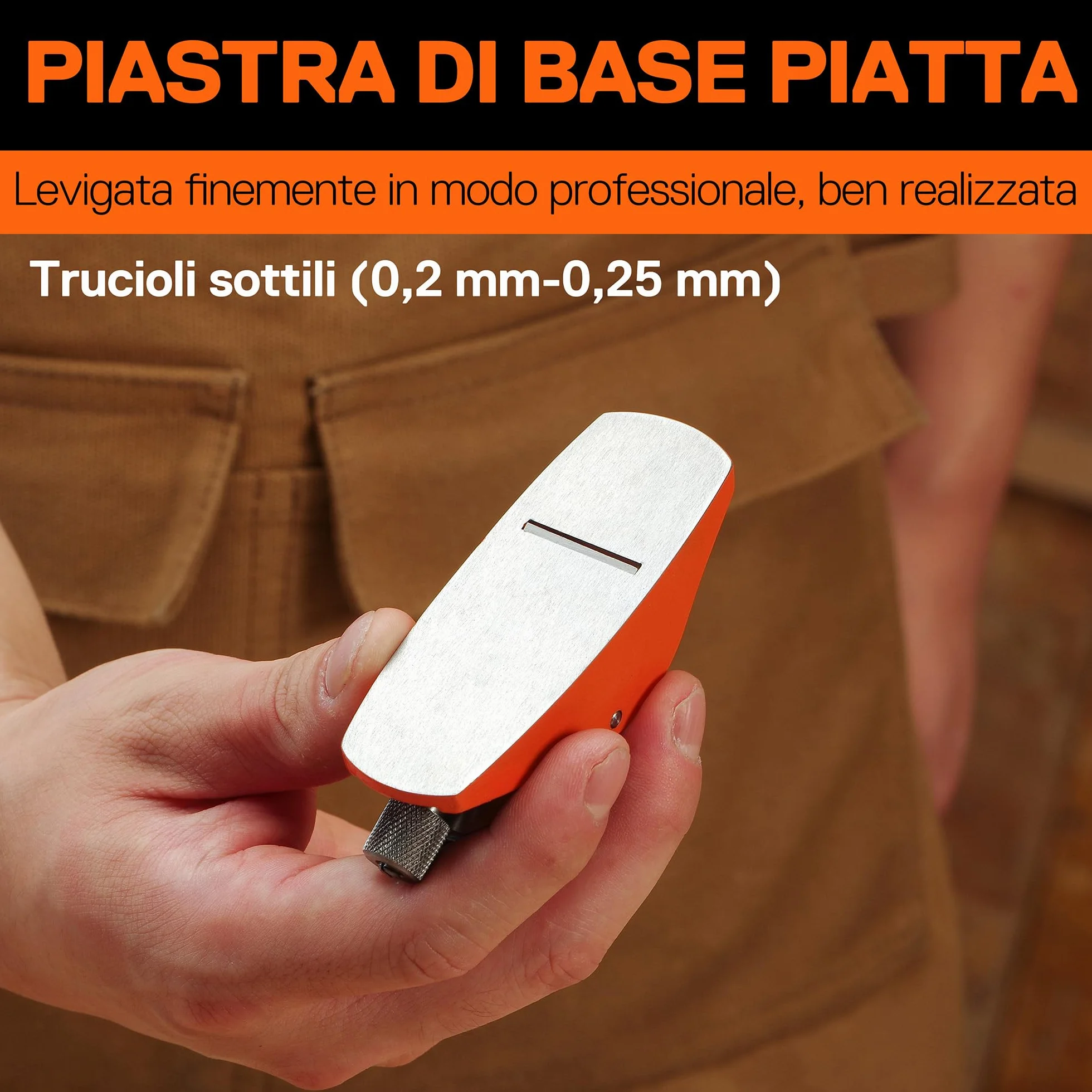 JORGENSEN Mini pialla per legno da 3-1/2", pialla manuale a blocco per rifilatura