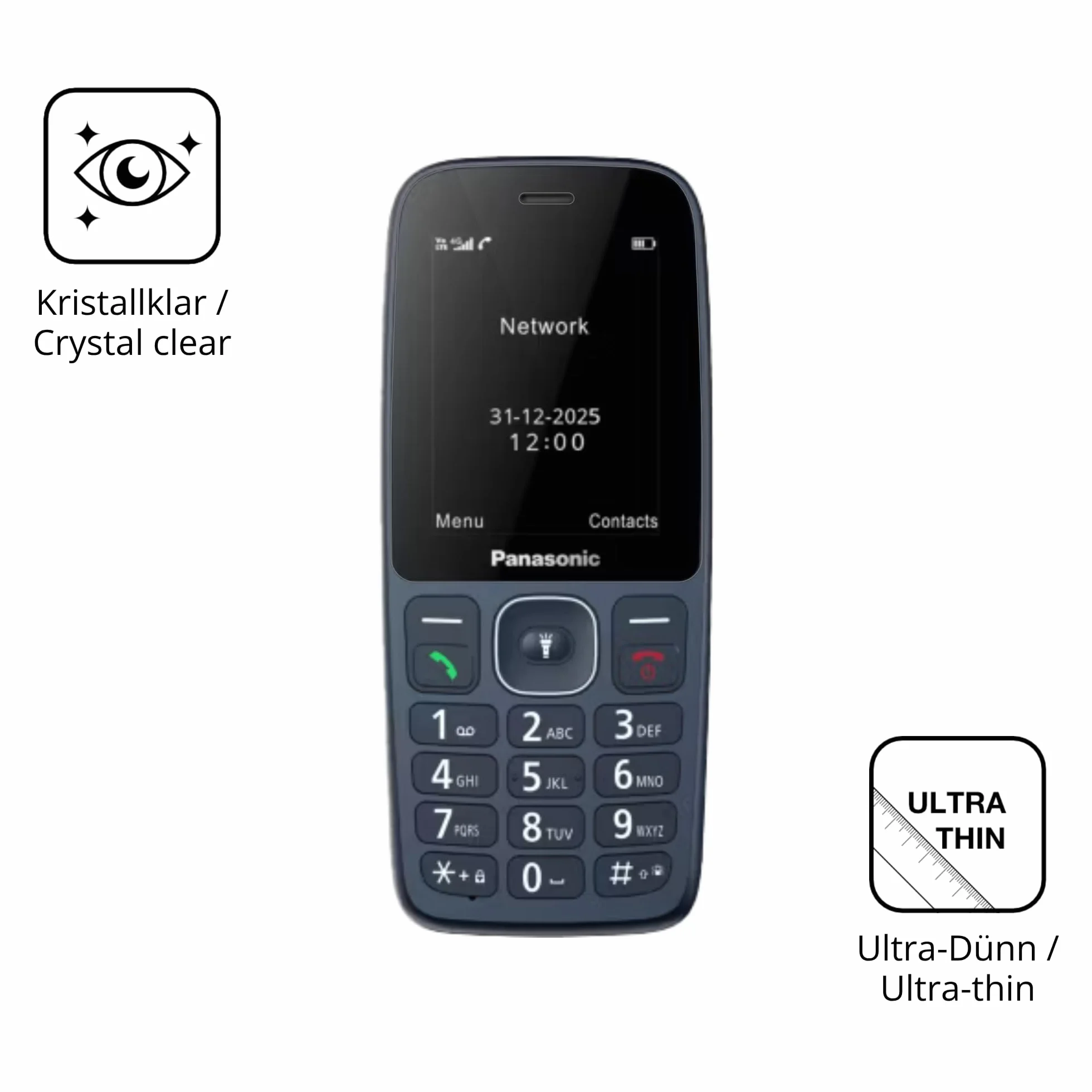 dipos I 4x Pellicola Protettiva compatibile con Panasonic KX-TF400 Pellicola di Protezione cristallo