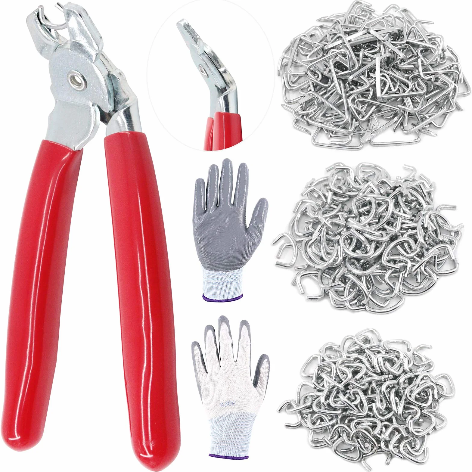 Swpeet 360Pcs 3/4 1/2 3/8 anelli di maiale zincati con pinze angolato kit installazione per corde bungee
