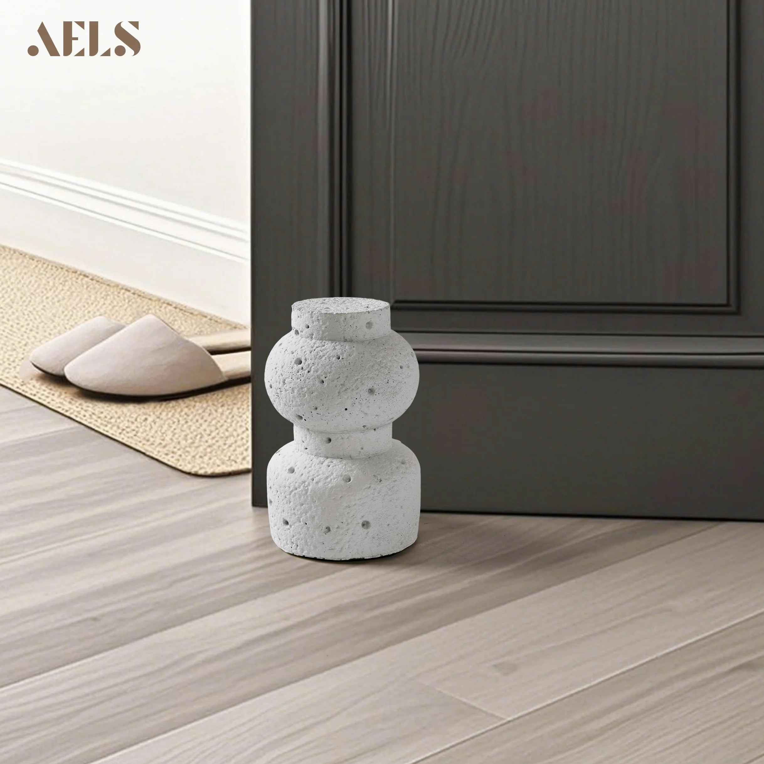 AELS Fermaporta decorativo testurizzato, resistente e senza trapano, design portatile per interni ed esterni, ideale per patio, cortile, giardino, elegante decorazione per la casa moderna di metà