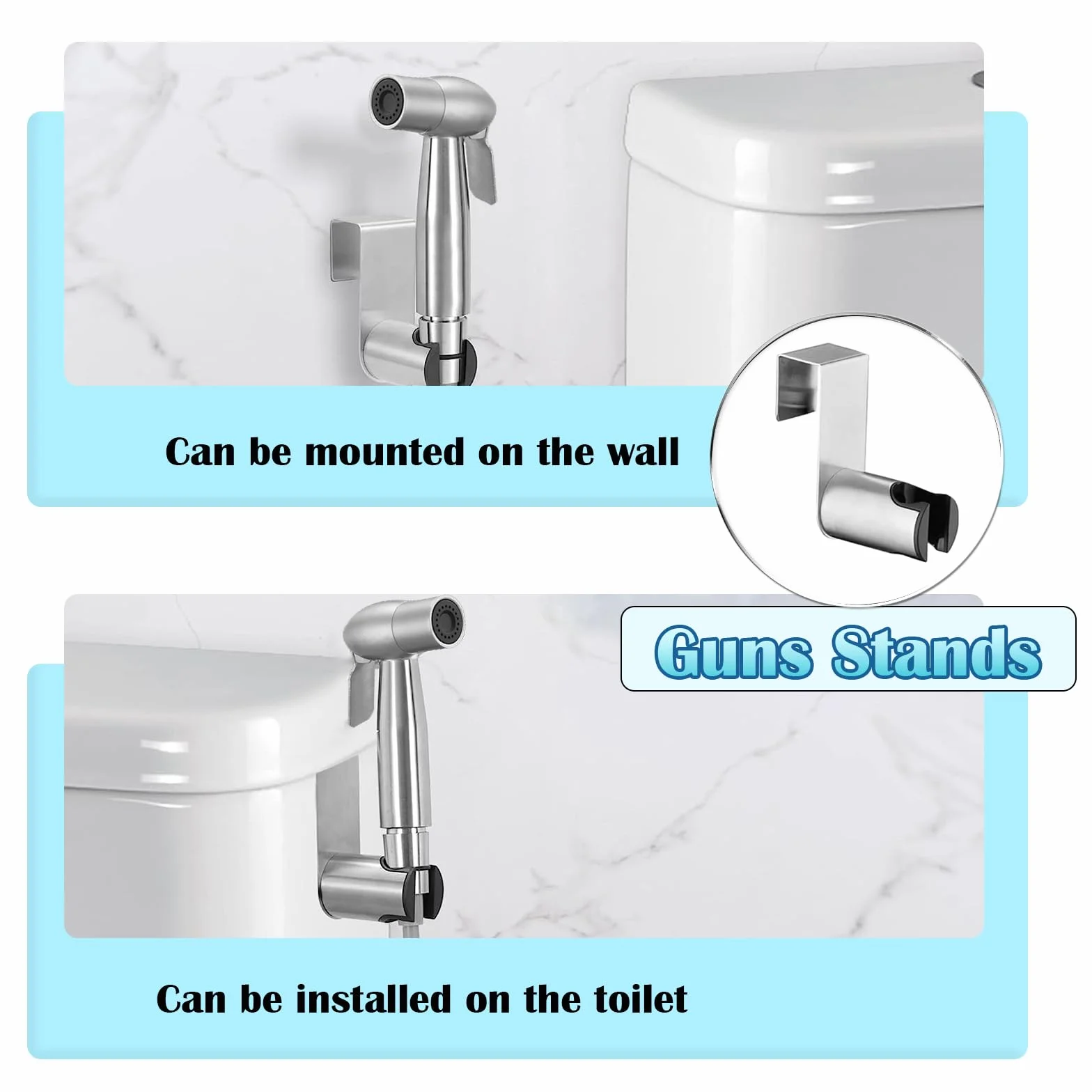 Acciaio Inossidabile Set Doccia Bidet Portatile WC 59 Pollici Tubo Retrattile ABS Supporto Deviatore