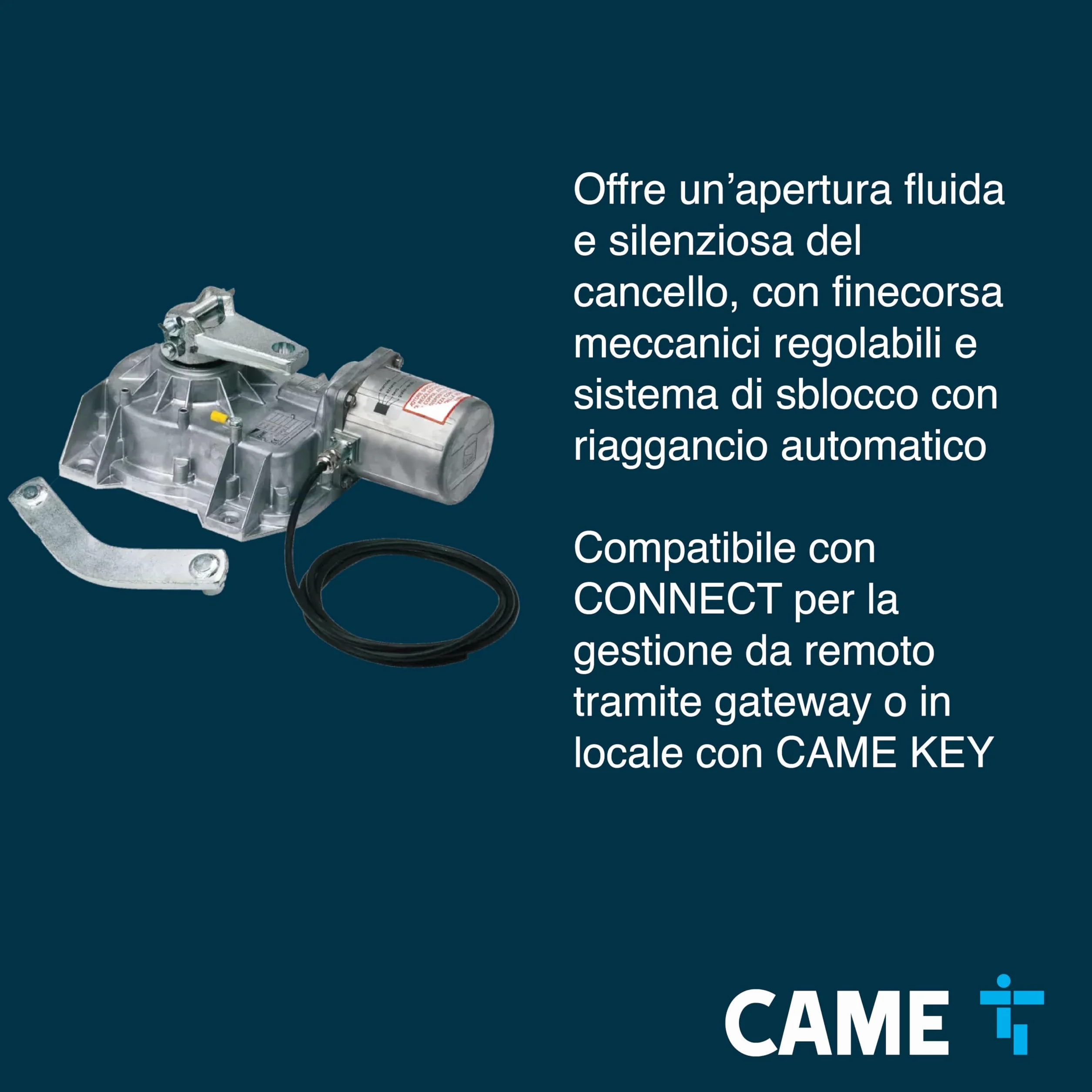 CAME Motoriduttore interrato FROG-A 230V irreversibile fermo anta chiusura regolabile per automazione cancelli battente 3,5 m 400 kg
