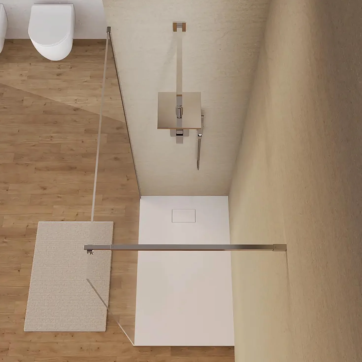Box Doccia Walk-In 70x200cm Vetro Temperato 8mm Anticalcare