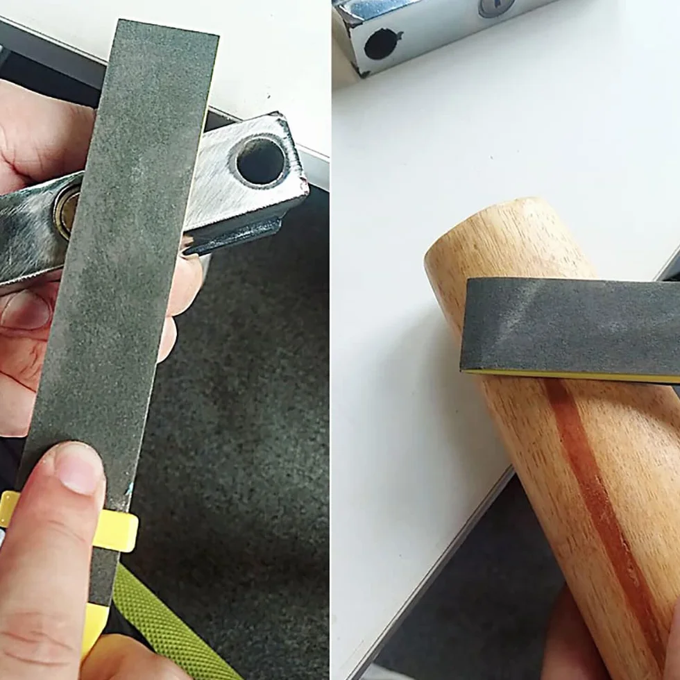 Carta vetrata rotolo per levigare legno metallo, kit bastoncini plastica, 4 pezzi