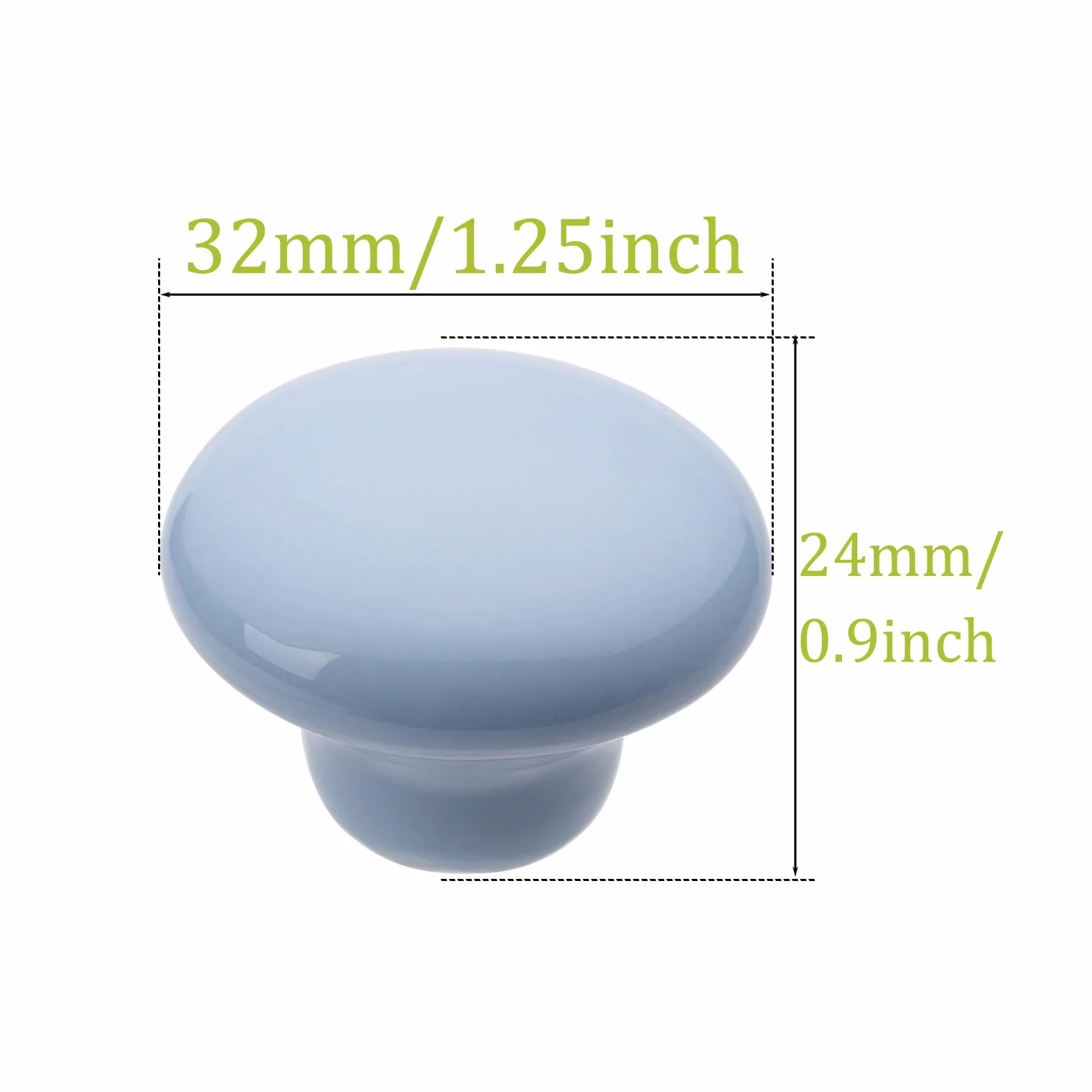 NAKUPENDA 6Pcs Ceramica Manopole per Mobili Pomelli Cassetti Rotonde Azzurro