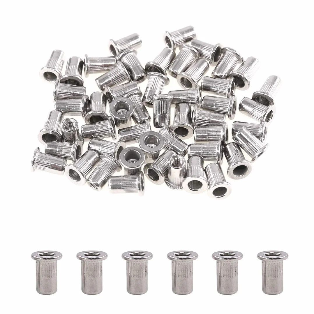 Glarks Set di dadi per rivetti filettati M3 in acciaio inox 304, 50 pezzi