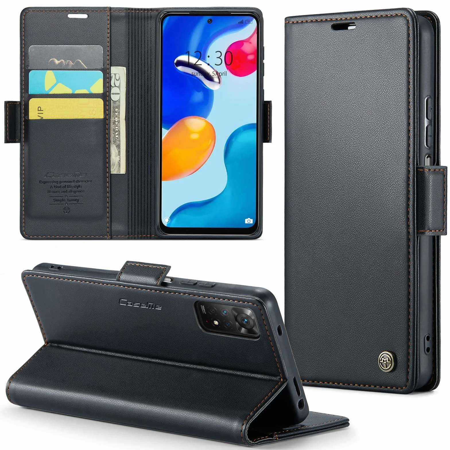Cover per Xiaomi Redmi Note 11 4G/ Note 11S 4G Custodia Portafoglio [Blocco RFID] Pelle PU Wallet Case Flip Libro con Porta Carte Flip Case per Redmi Note 11/ Note 11S 4G/ Note 12s 4G, Nero