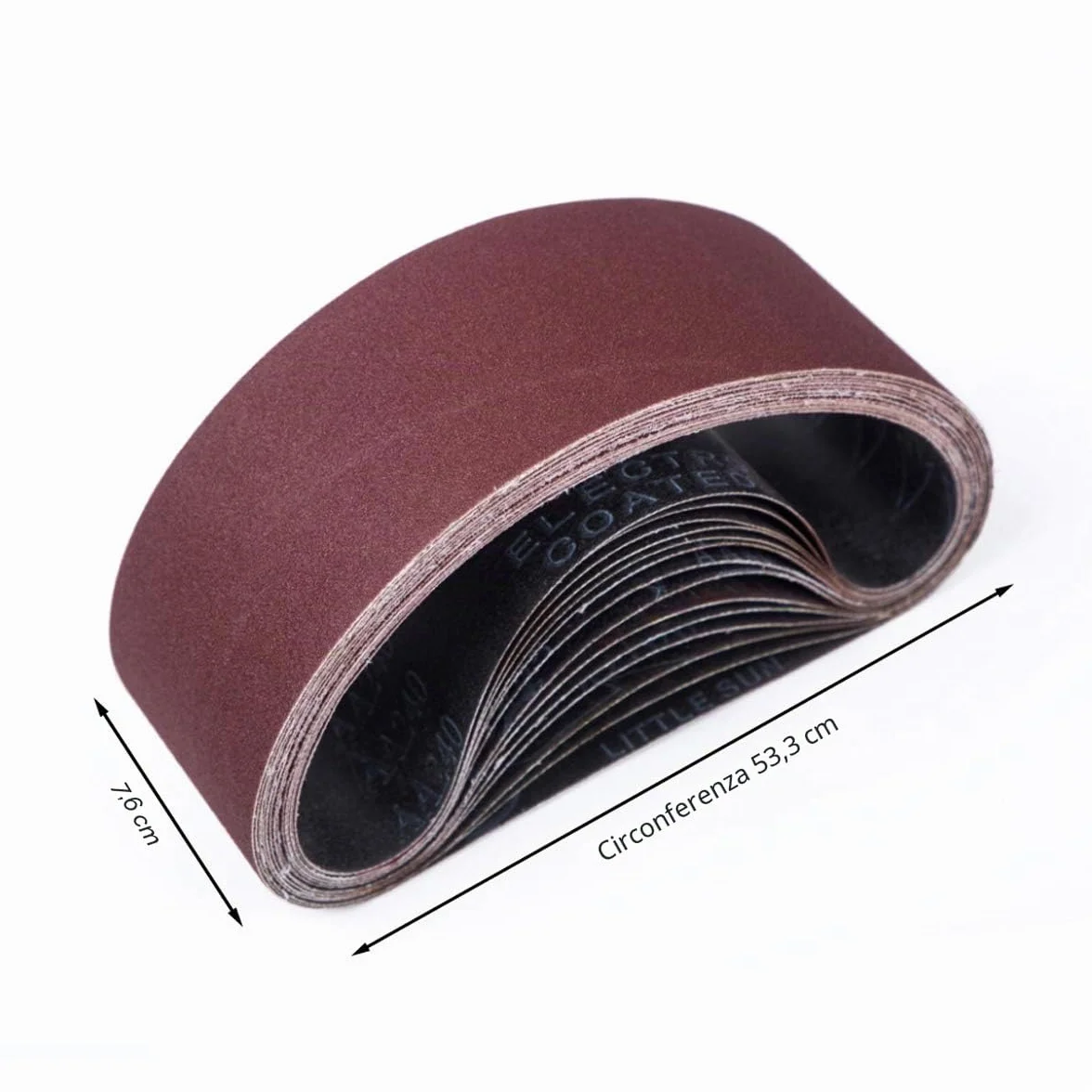 STEBRUAM Nastri Abrasivi 75 x 533 mm, Set 15 Pezzi Grana 80/120/150/240/400 per Levigatrici a Nastro