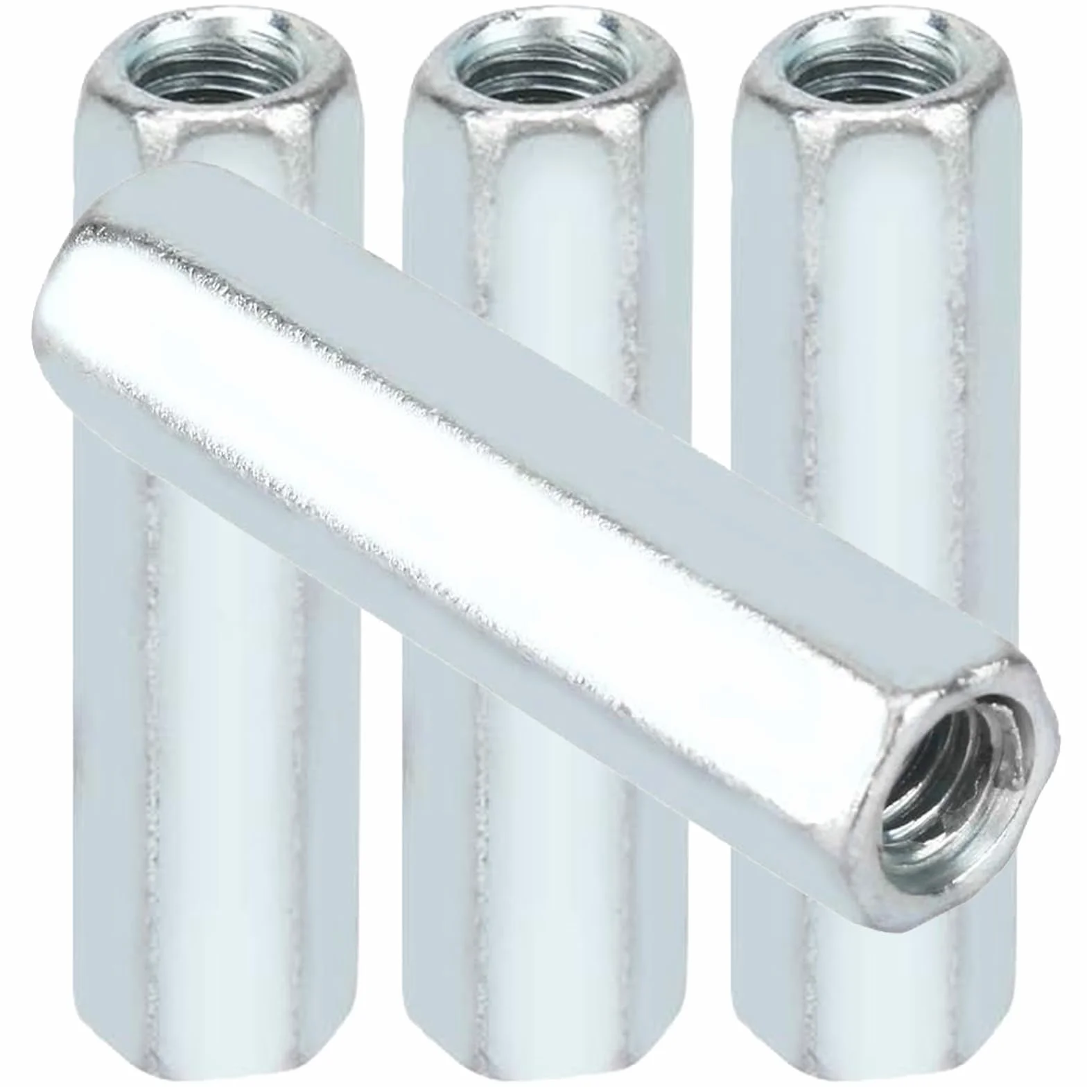 Dado Lungo M10 x 40 mm Manicotto filettato zincato anticorrosione 4 Pezzi