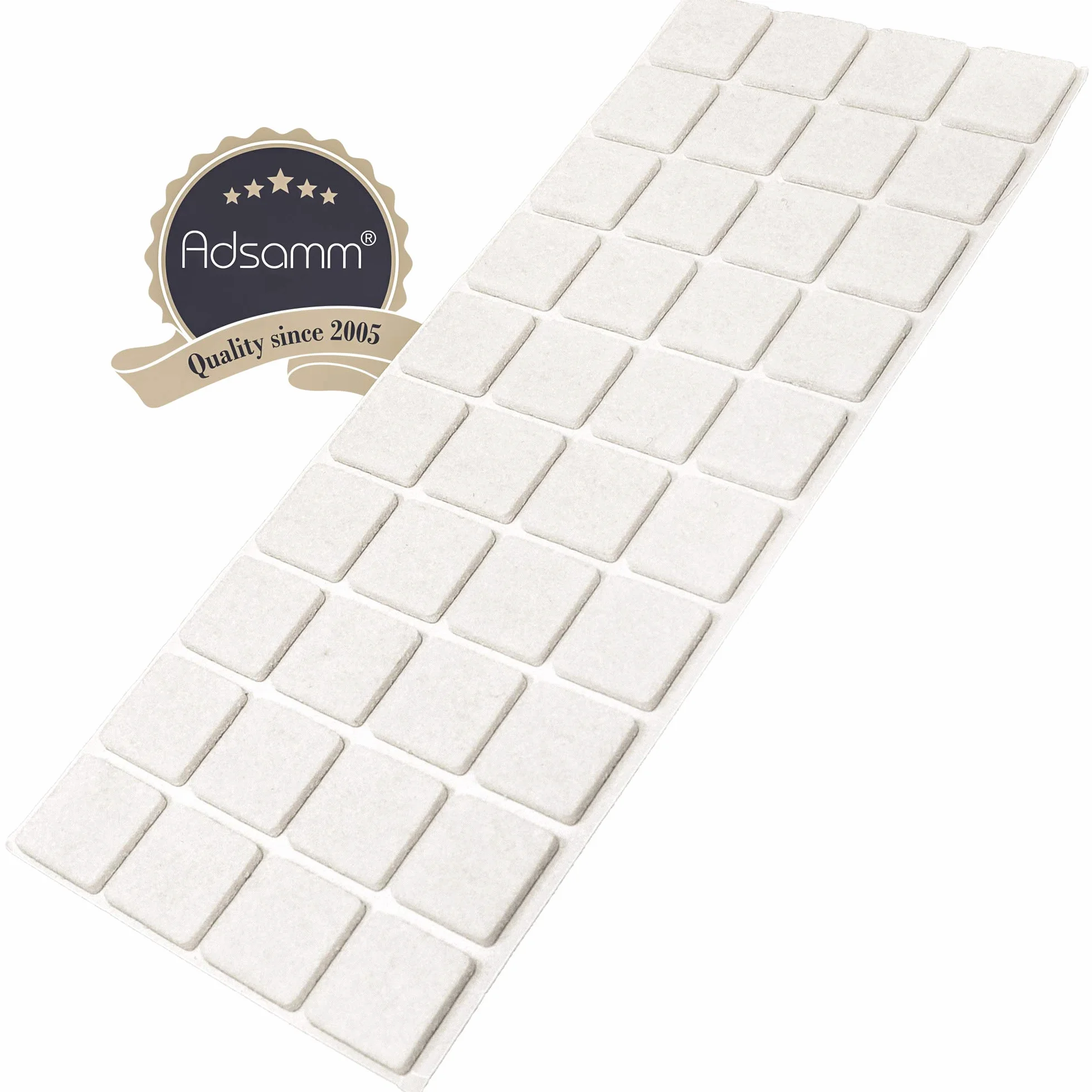 Feltrini autoadesivi bianco 25x25 mm piedini per mobili in feltro 3.5 mm spessore pad protettivi