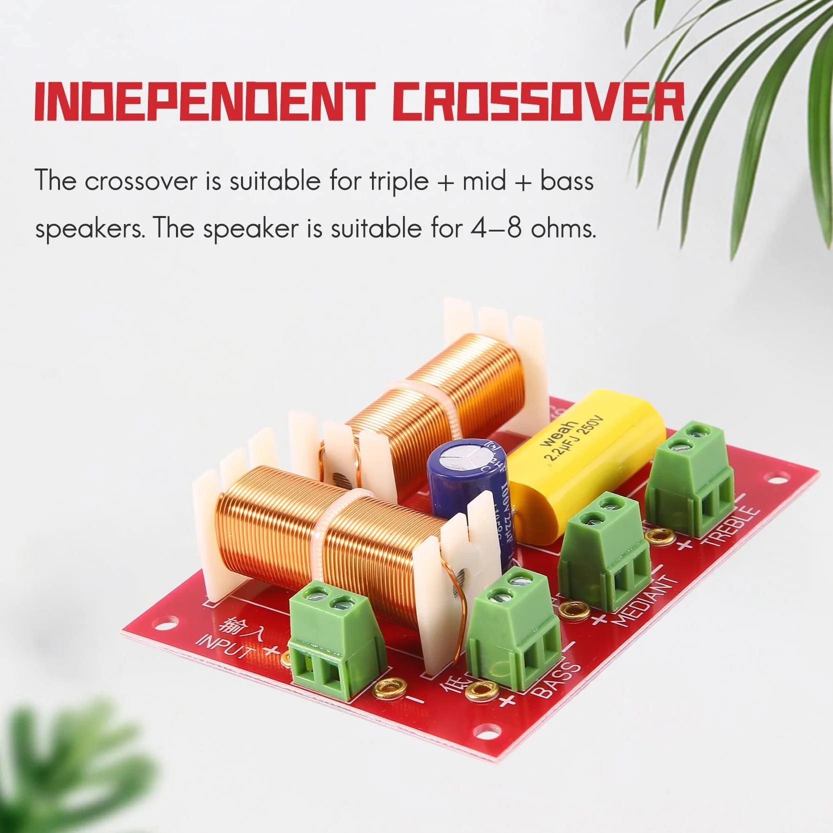 2 pezzi 200 W 3 audio Crossover Crossover + Midrange + Crossover Speakers Filtro Frequenza Divisore