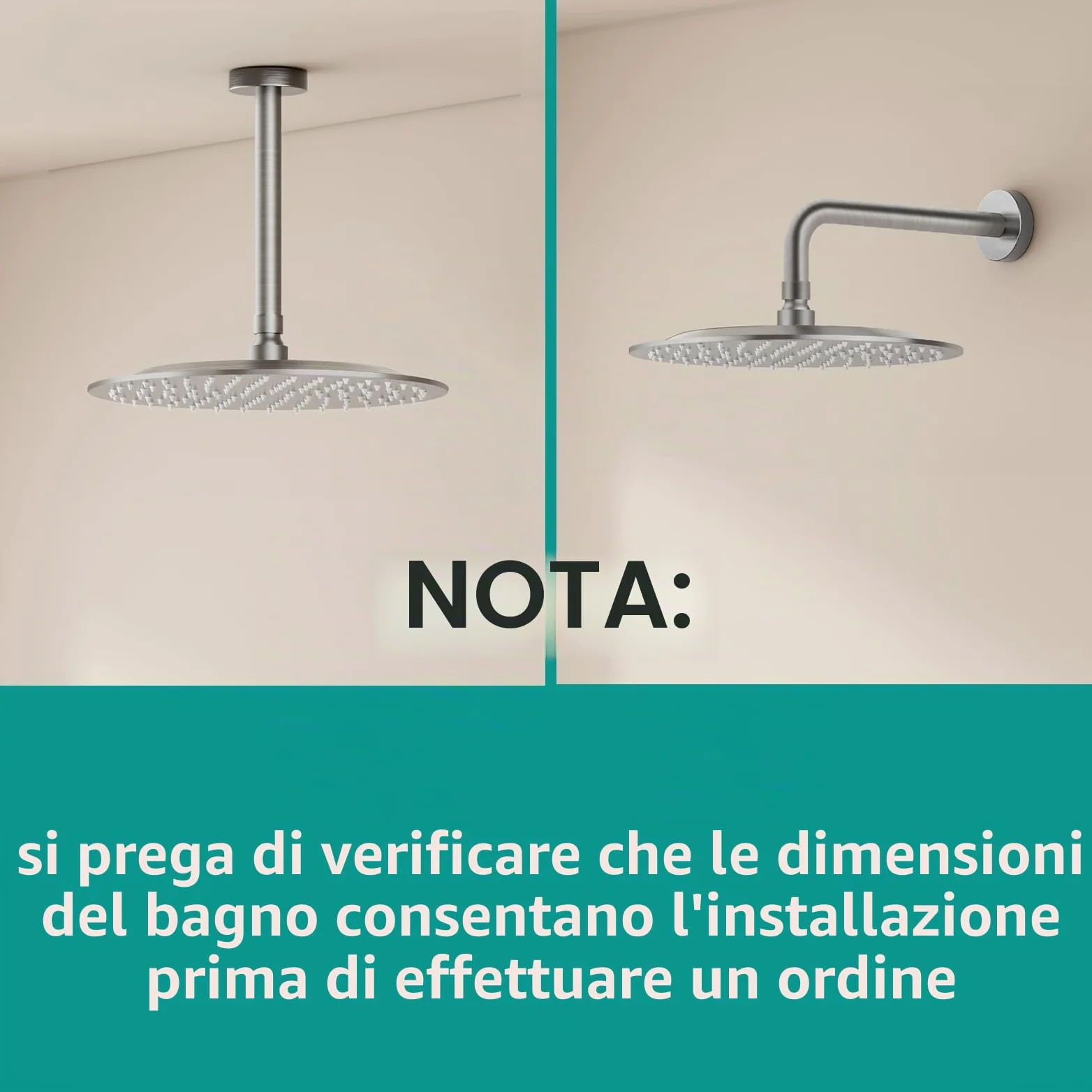 Docce Fisso Rotondo Soffione Doccia a Pioggia in Acciaio Inox Soffione Doccia a Pioggia con Getti In Silicone Anticalcare 304 Acciaio Inox Ultra Sottile (Argento, 25 cm)