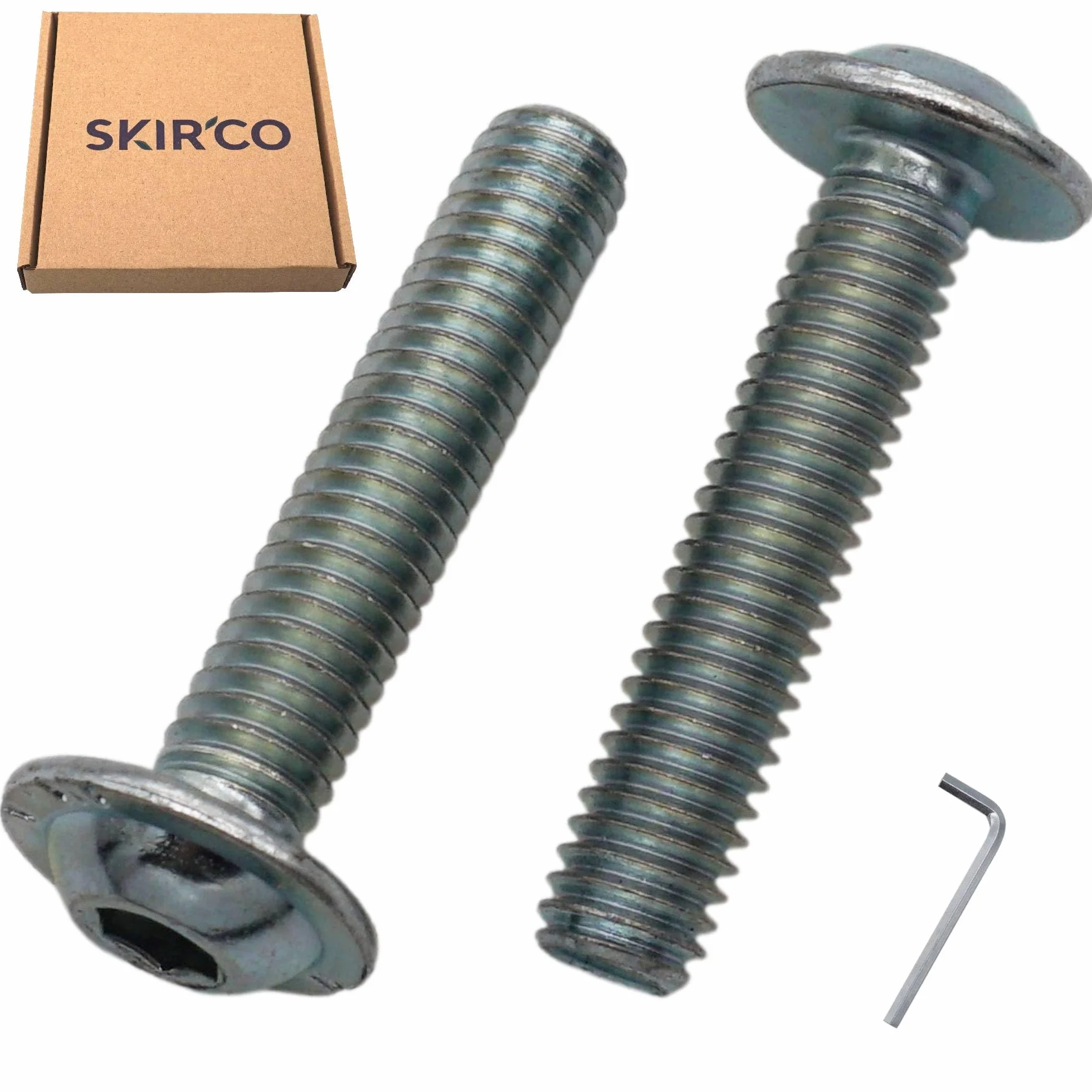 Viti a Testa Bombata con Esagono Incassato M6 x 30 mm ISO 7380-2 Zincati Flangia 20 Pezzi