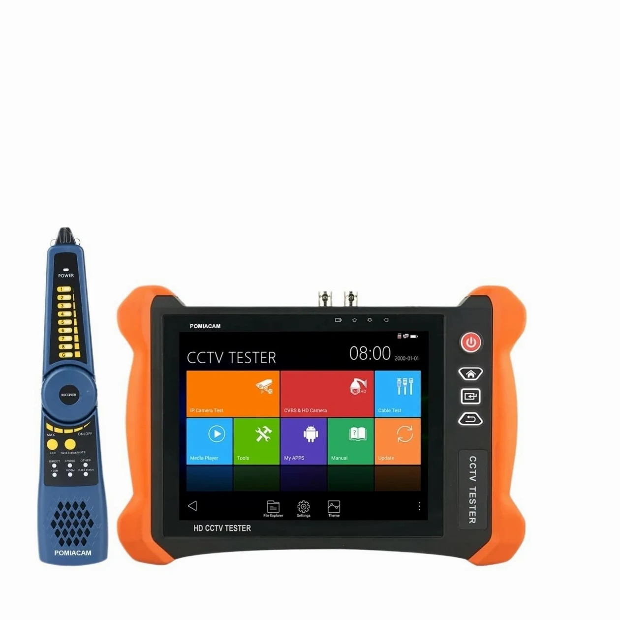 CCTV Monitor Tester, X9-MOVTADHS Pro 8K H.265 Test telecamera IP Tester telecamera 8MP TVI/CVI/AHD/CVBS con POE++ Max 90W Potenza 7000mAh Batteria Portatile e più facile da trasportare(X9-AHDS Pro)