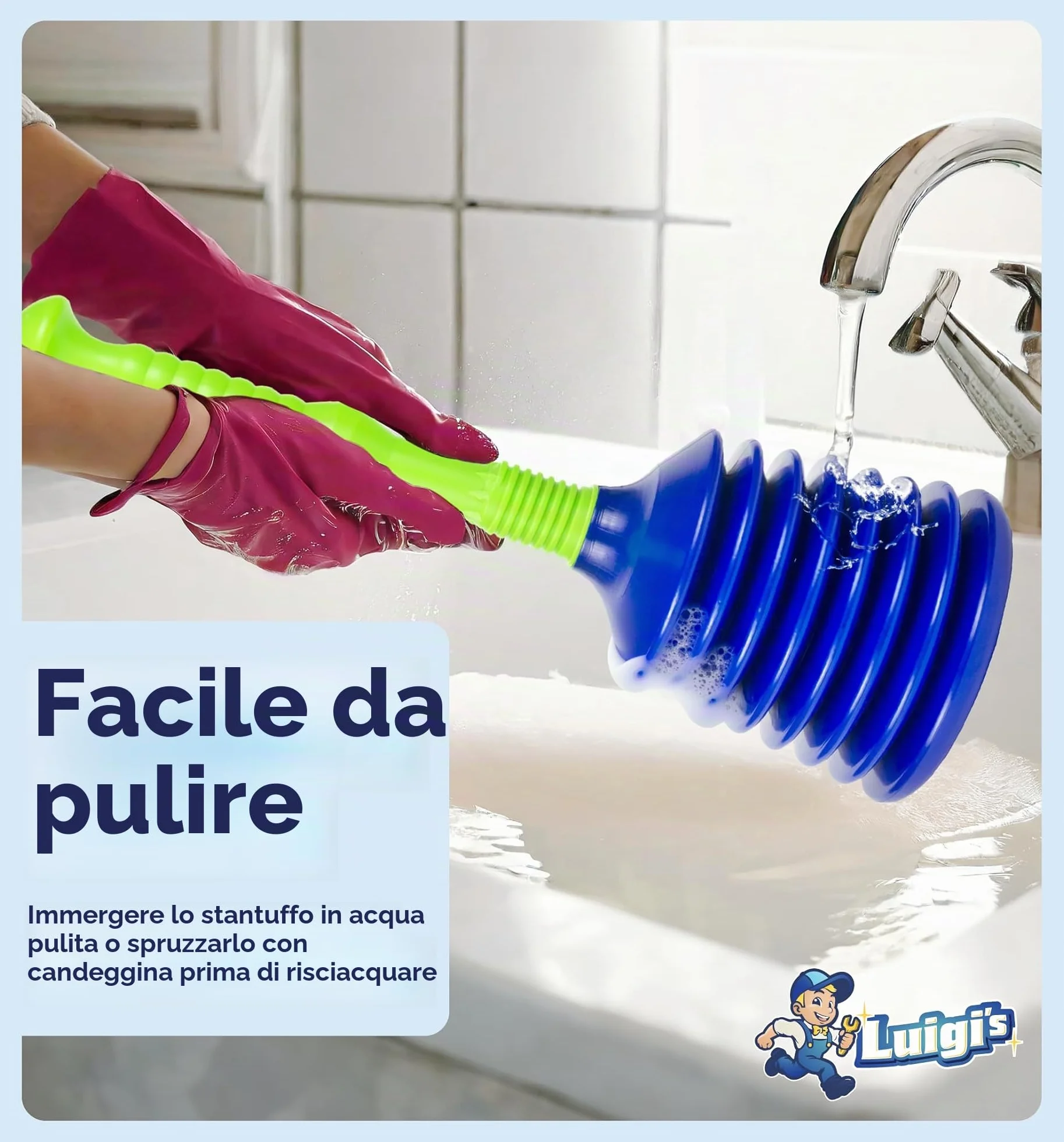 Sturalavandino a Pressione Potente per Lavandini e Scarichi Cucina Bagno