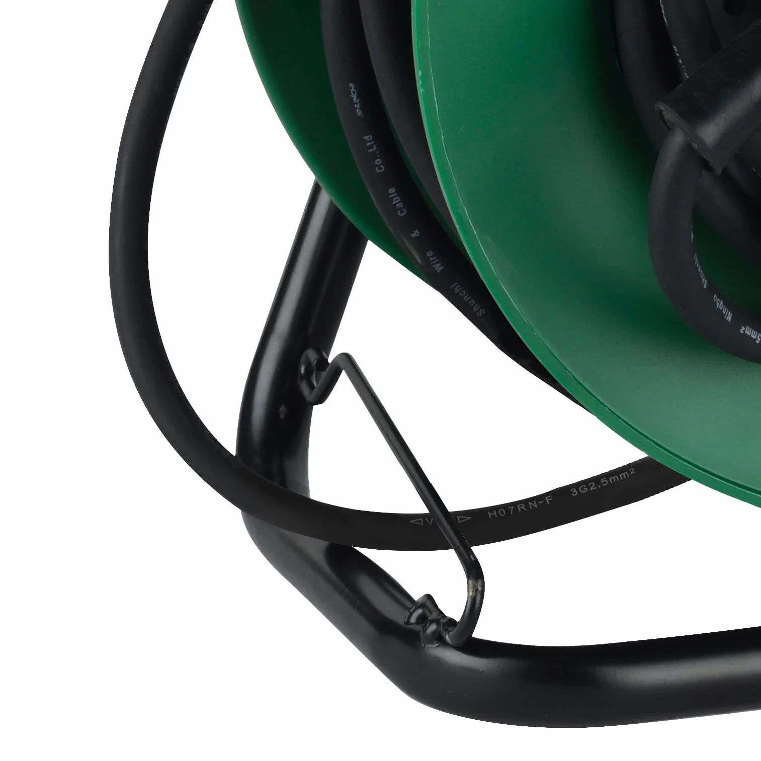 Electraline 49209 prolunga in gomma con avvolgicavo 25 mt per camper, campeggio, caravan, spina CEE 3 poli e 2 prese (industriale+Schuko) - IP44, Verde/Nero