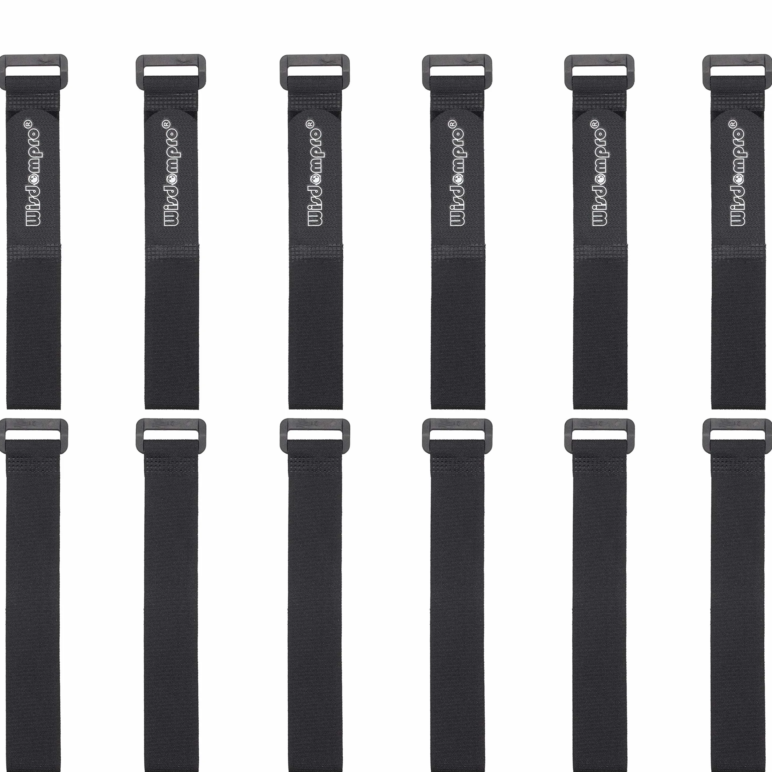 Wisdompro Fascette Cavi Nere 12 pezzi, Riutilizzabili 2.5 cm x 30.5 cm, Stringicavo per Organizzare Cavi