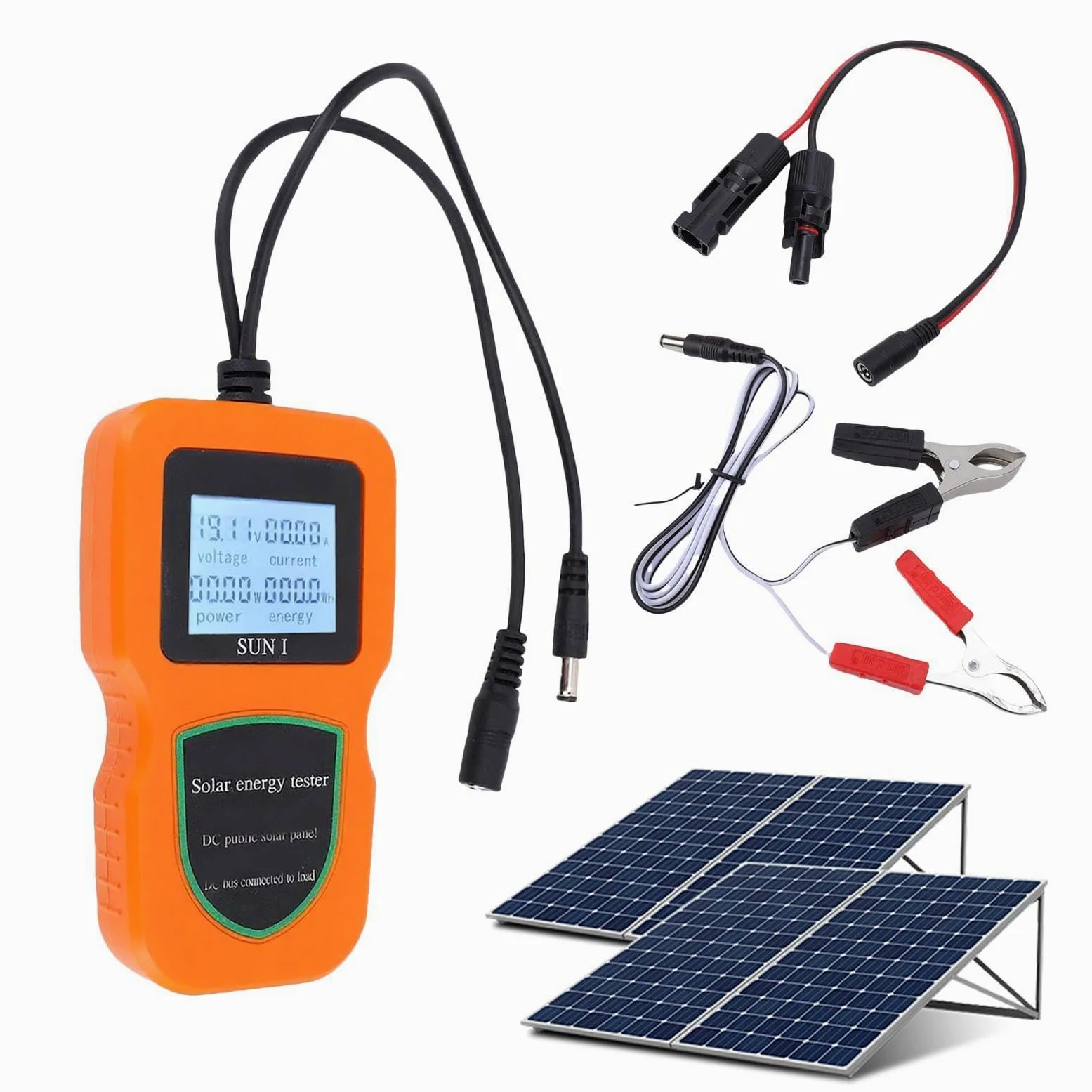 Misuratore Pannello Solare Portatile Senza Batteria | Misuratore di per Pannelli Per Esterno Casa Appartamento Automobile Furgone Camper Barca Viaggio Monitoraggio Test