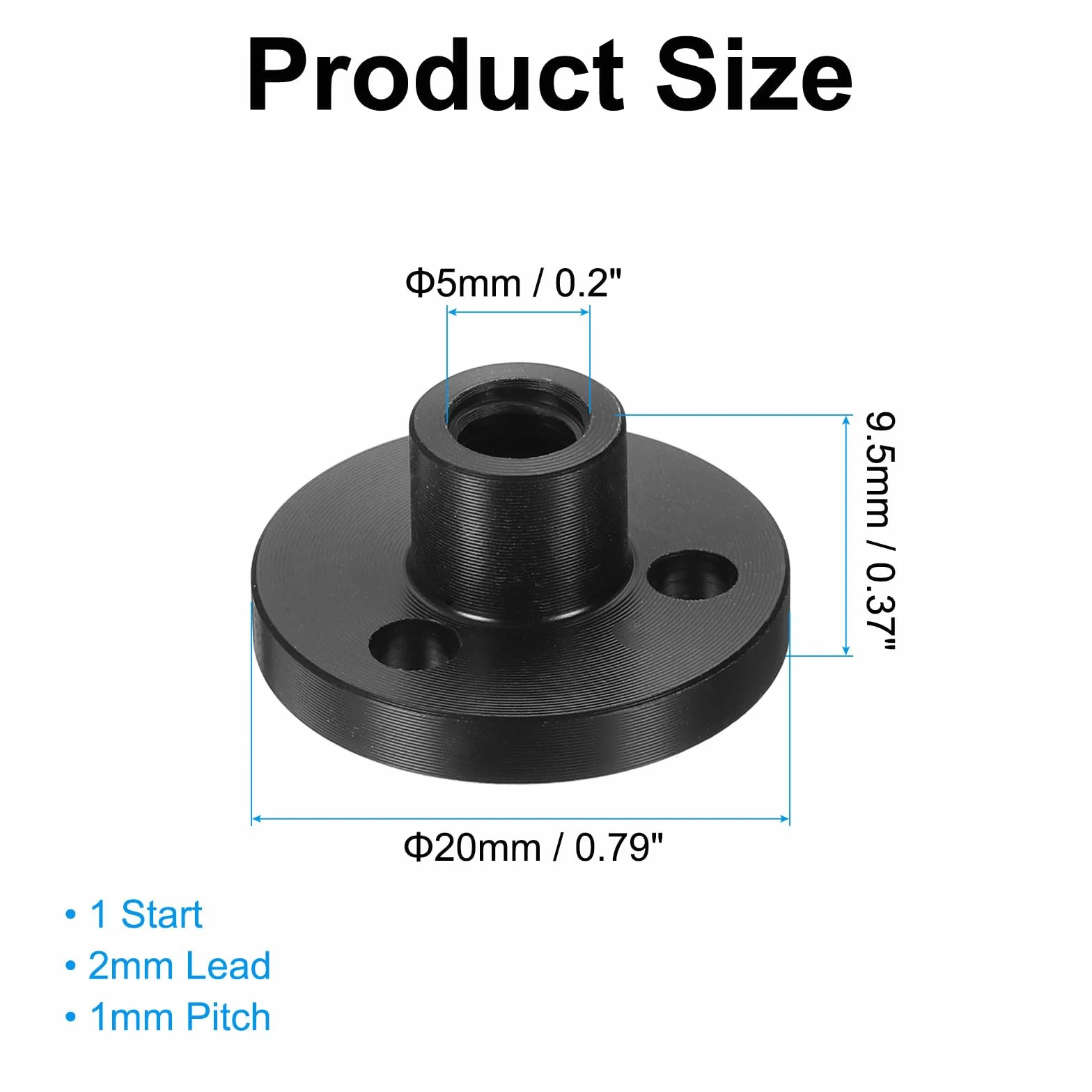 QUARKZMAN 4 szt. Śruba kulowa POM T5x2 Acme 5mm