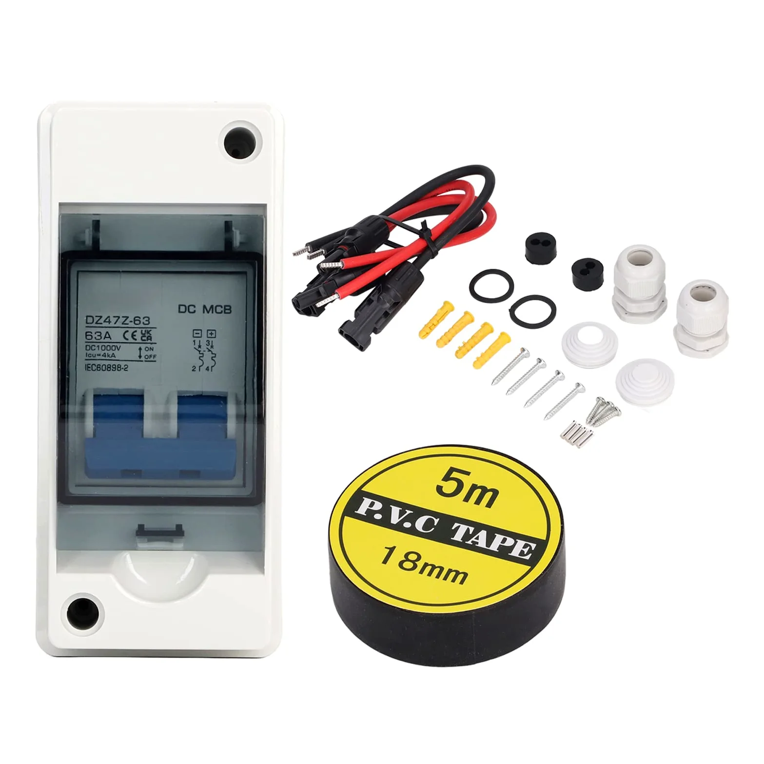 Acouto Sezionatore CC in Miniatura 63A 1000V IP65 per Pannello Solare Connettore del Fotovoltaico per un Sezionatore CC più SicuroSezionatore SolareSezionatore 63ASezionatore 1000 V