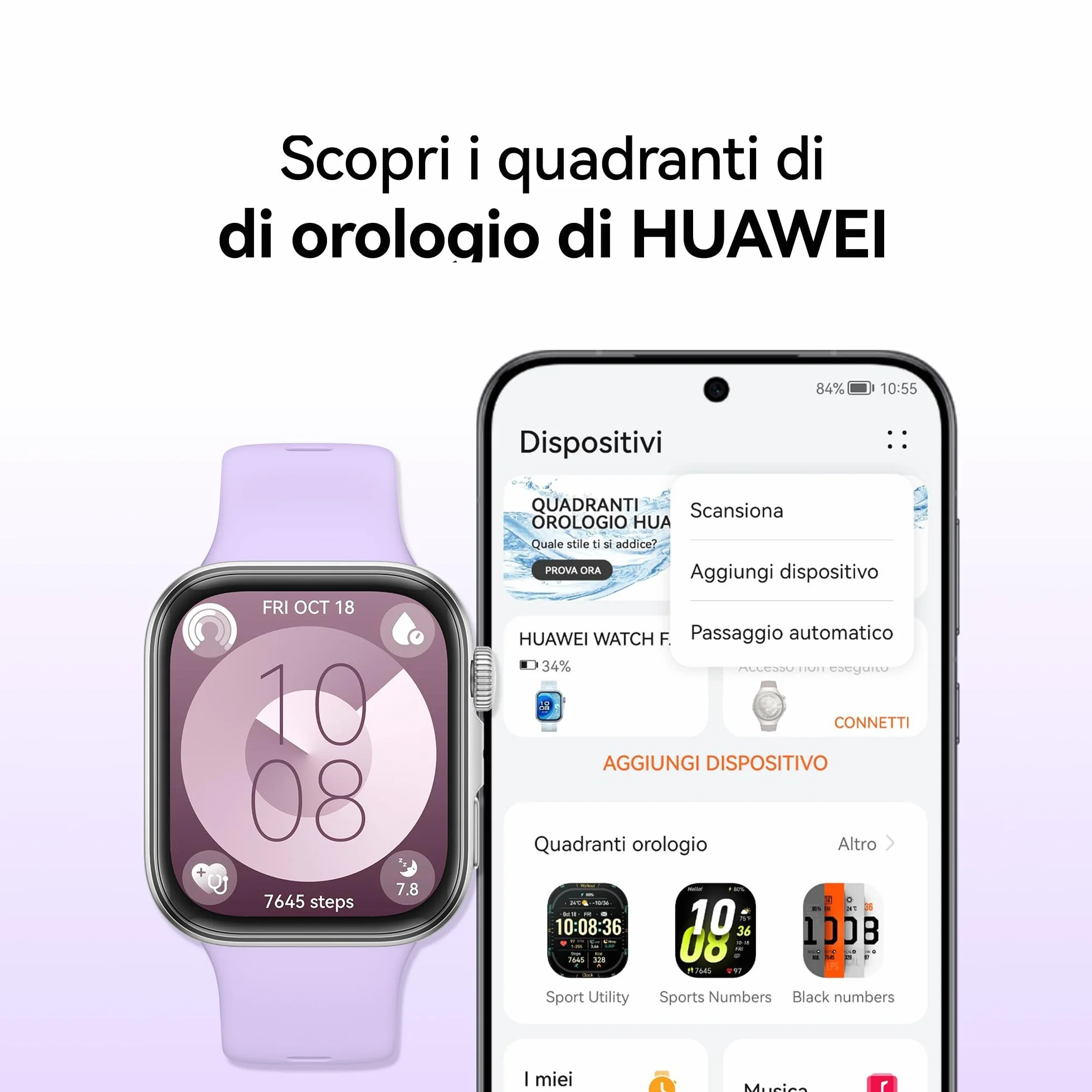 HUAWEI WATCH FIT 4 Smartwatch, 100 Modalità di Allenamento, Ultra-sottile, Fitness Tracker, iOS & Android, Cassa in Alluminio, Batteria fino a 10 Giorni, 1.82”Display AMOLED, GPS, 30 mesi di Garanzia