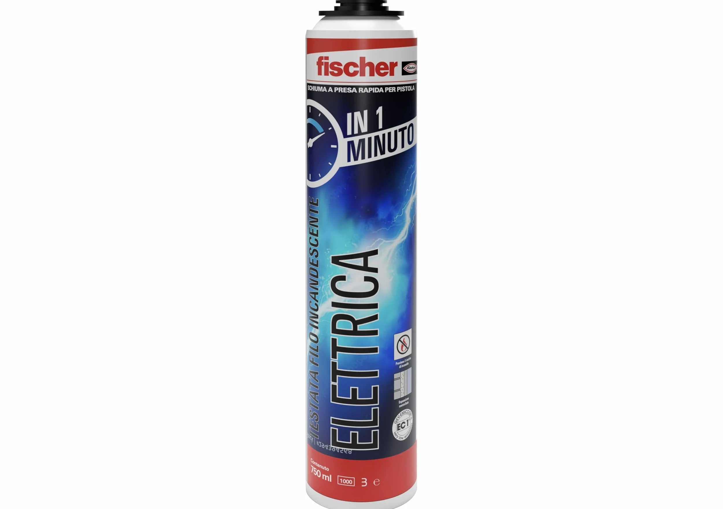 Fischer PUP Schiuma Elettrica a Presa Rapida 60 Secondi Testata a Filo Incandescente per Canaline e Scatole Elettriche