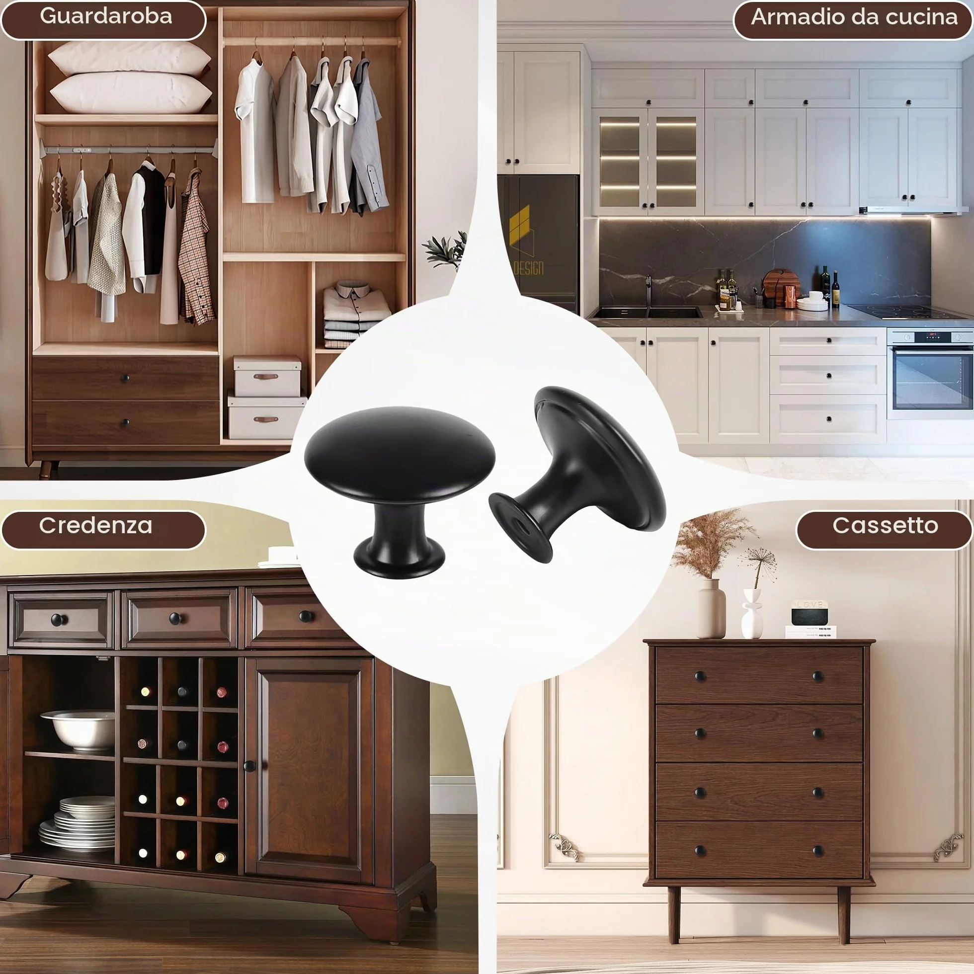 Vortix 15 pezzi Pomelli per Mobili Vintage Maniglie Armadio Cucina Metallo Cassetti Comò