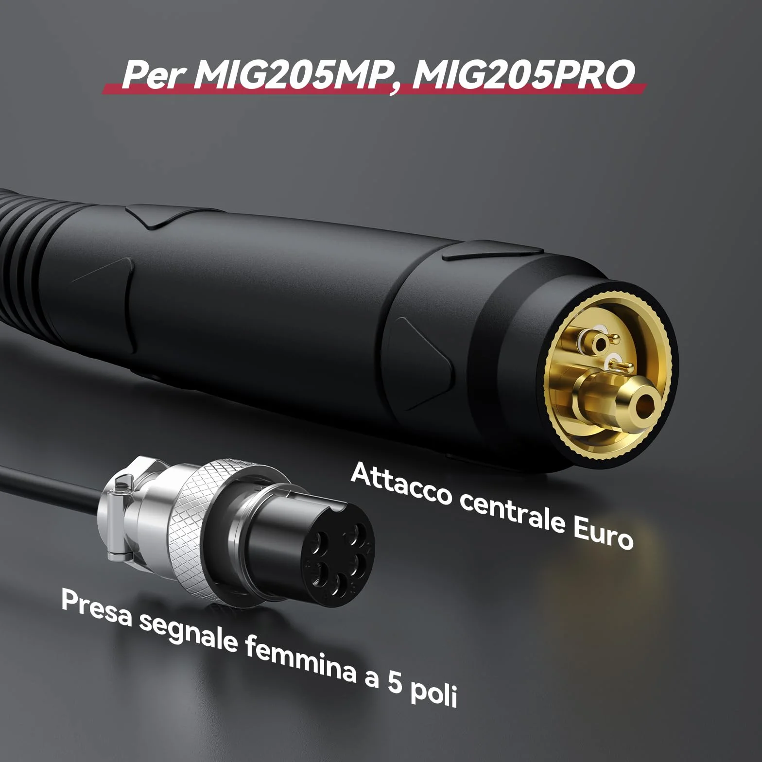 ARCCAPTAIN Spool Gun per saldatura in alluminio attacco europeo 5 poli 3 m per MIG205MP MIG205PRO