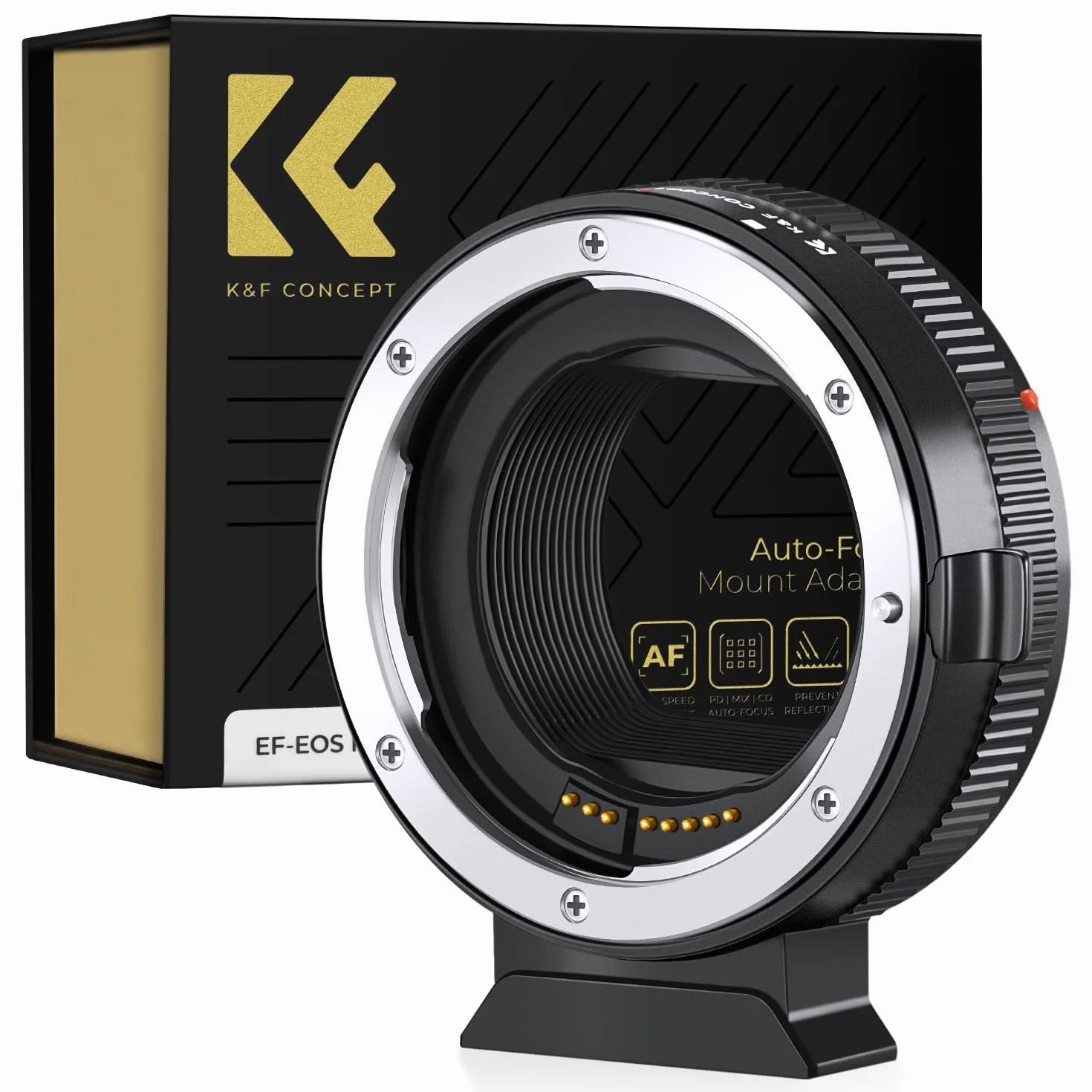 K&F CONCEPT Adattatore Compatibile con Canon Auto EF/EF-S a EOS R, in Metallo con Messa a Fuoco Automatica, con Custodia Protettiva