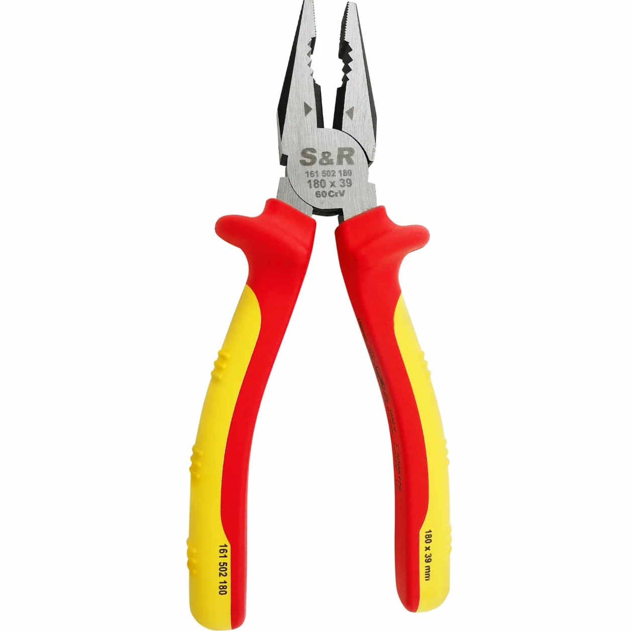 S&R Pinza da Elettricista Universale 180 mm VDE 1000V Acciaio Cr-V Forgiato