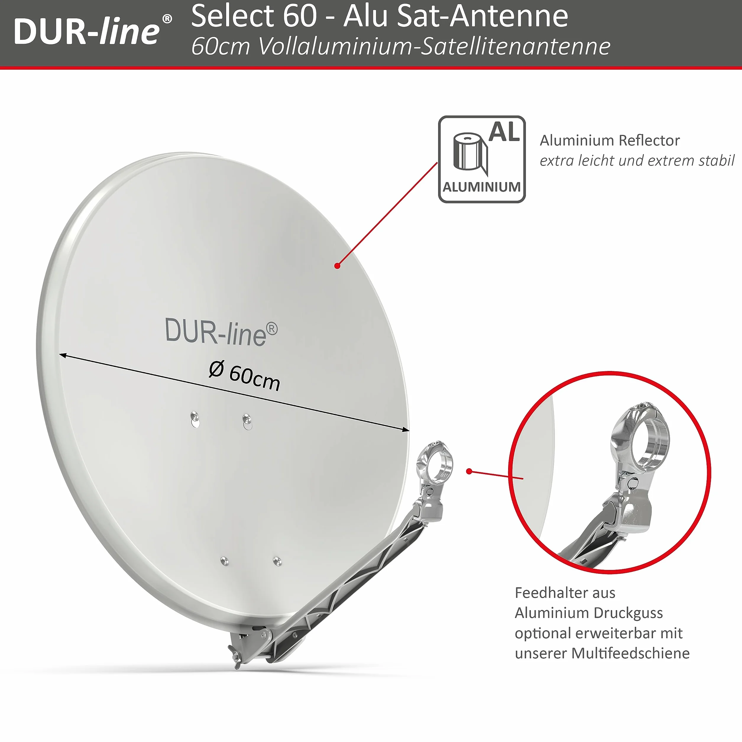 DUR-line Select 60/65 - Set di antenne satellitari [LNB, interruttore]