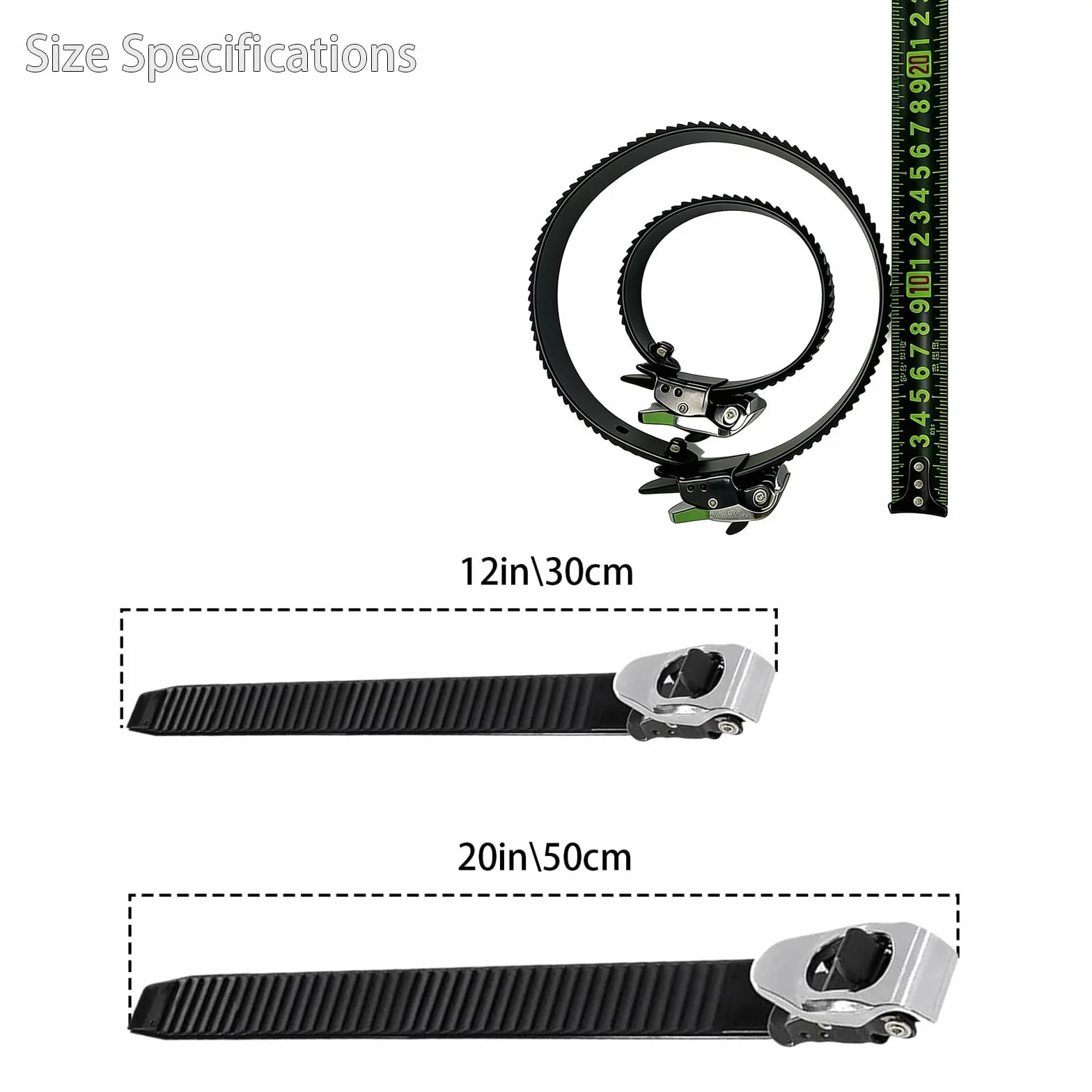 Heavy-Duty Stainless Steel Ratchet Zip Ties 12/20 Inch Reusable Grip Lock Straps 3pcs