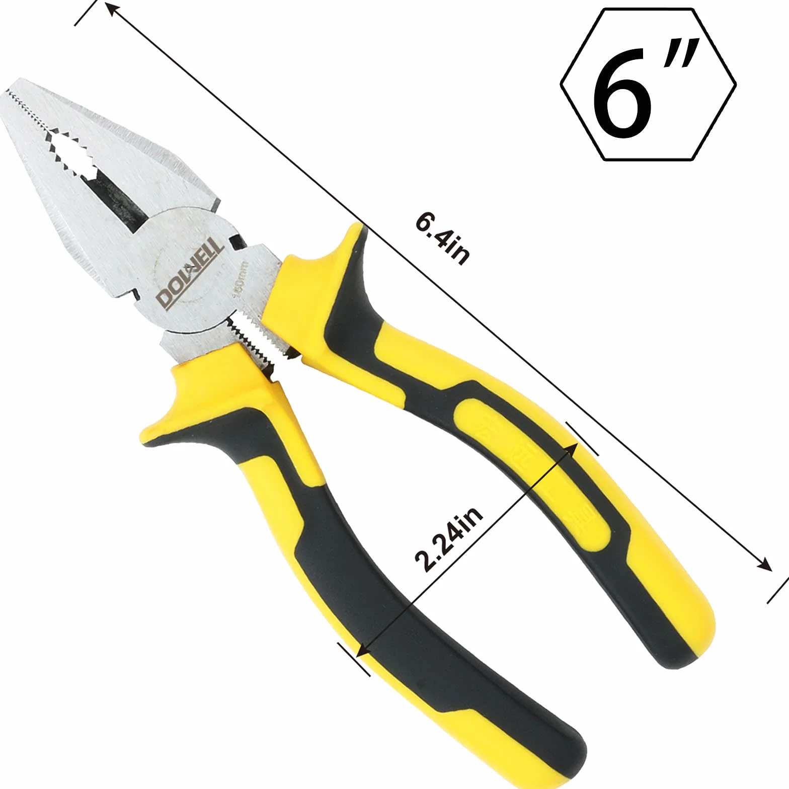 DOWELL Pinze di combinazione Lineman 6 pollici Heavy Duty Nickel Chromium Steel