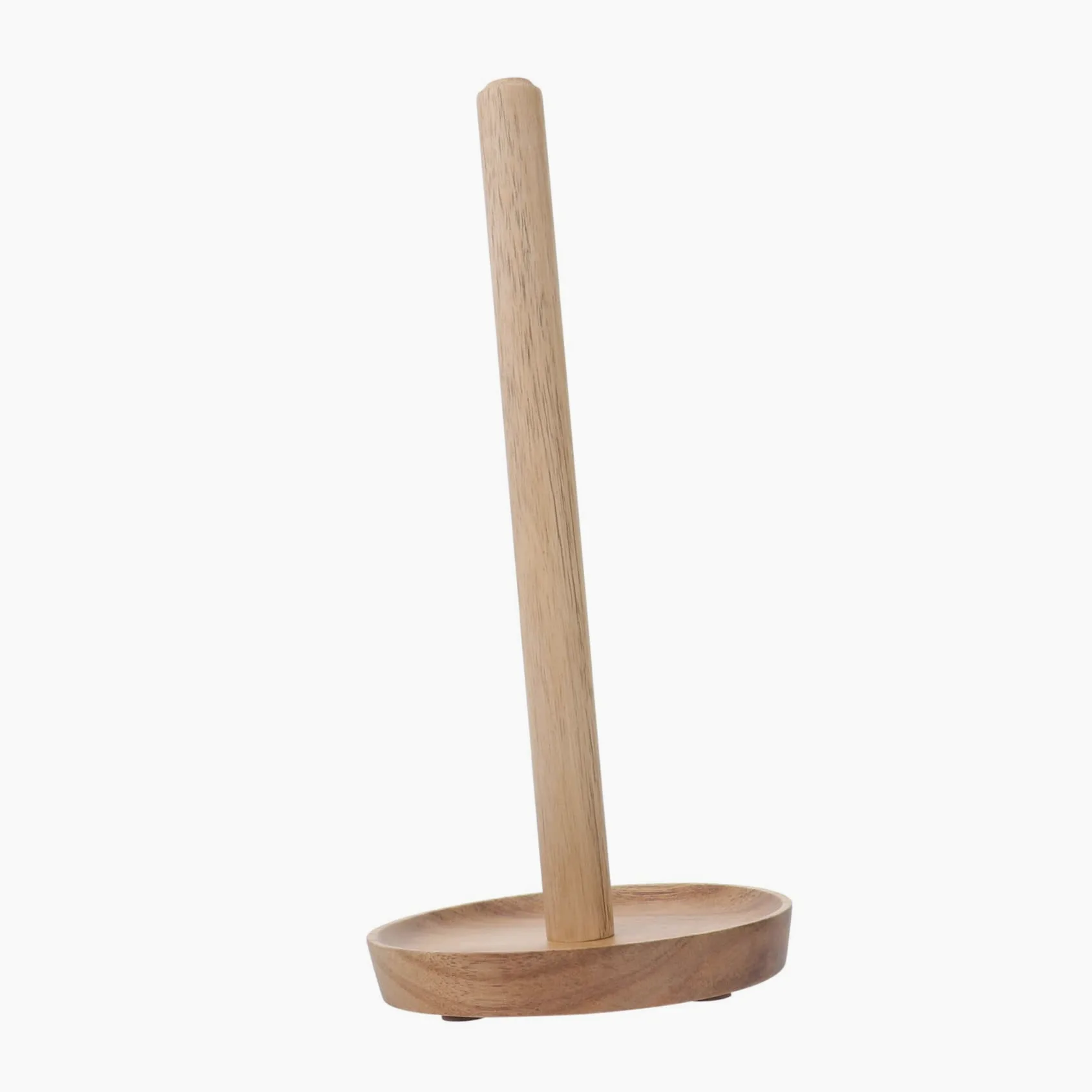 TOPBATHY Portarotolo da Bagno in Legno Solido, Marrone, Base Antiscivolo, Design Semplice e Creativo per Bagno Padronale e Cameretta