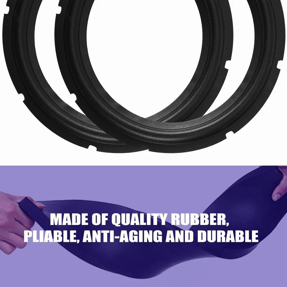 10 Pollici Perforato Altoparlante in Gomma Accessori di Riparazione Bordo Subwoofer Surround Anelli Parti di Ricambio per Riparazione Altoparlante O Fai da te (2PCS)