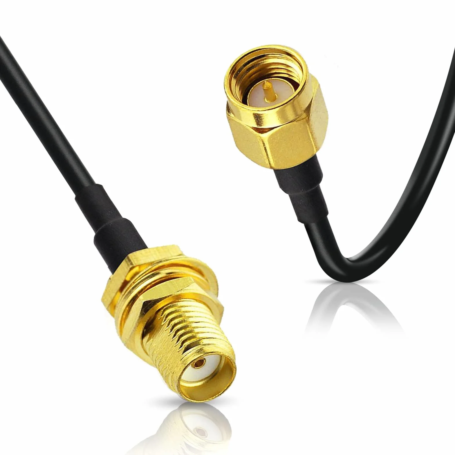 Bingfu Cavo SMA Prolunga Antenna 4G 3 m SMA Maschio a Femmina Montaggio su Paratia RG174 Cavo Coassiale per Modem Router Cellulare 4G 5G LTE Radio Ham Ricevitore RTL SDR Dongle USB, 2 Confezioni